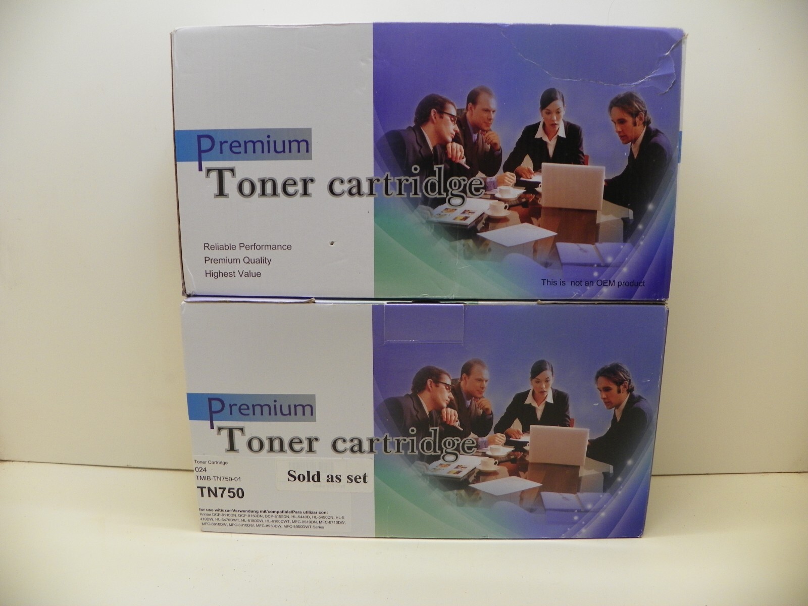 v4ink 2-Pack Compatible Toner Cartridge Replacement for Brother TN-750 TN750 TN-