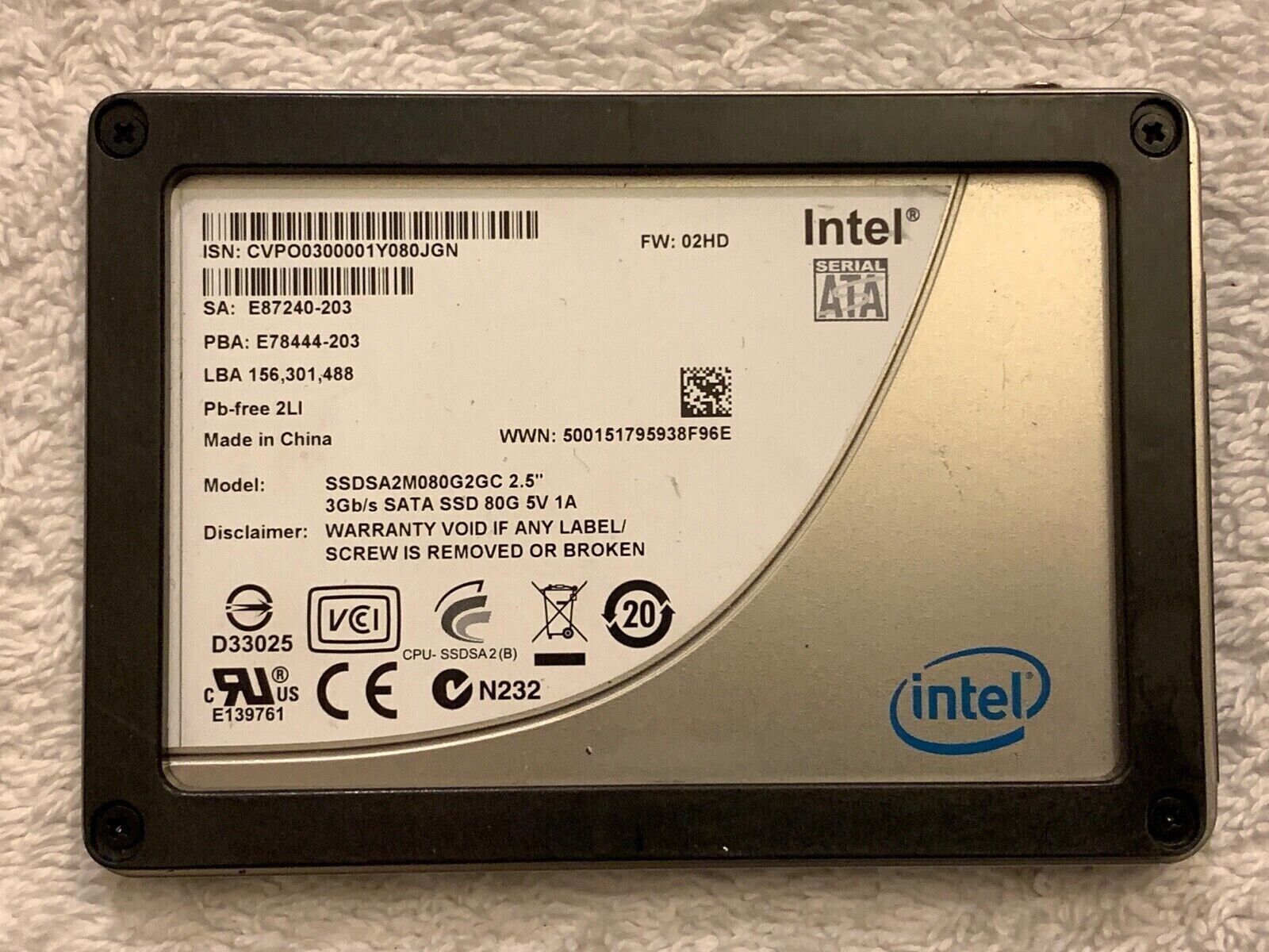 Intel 80GB 2.5