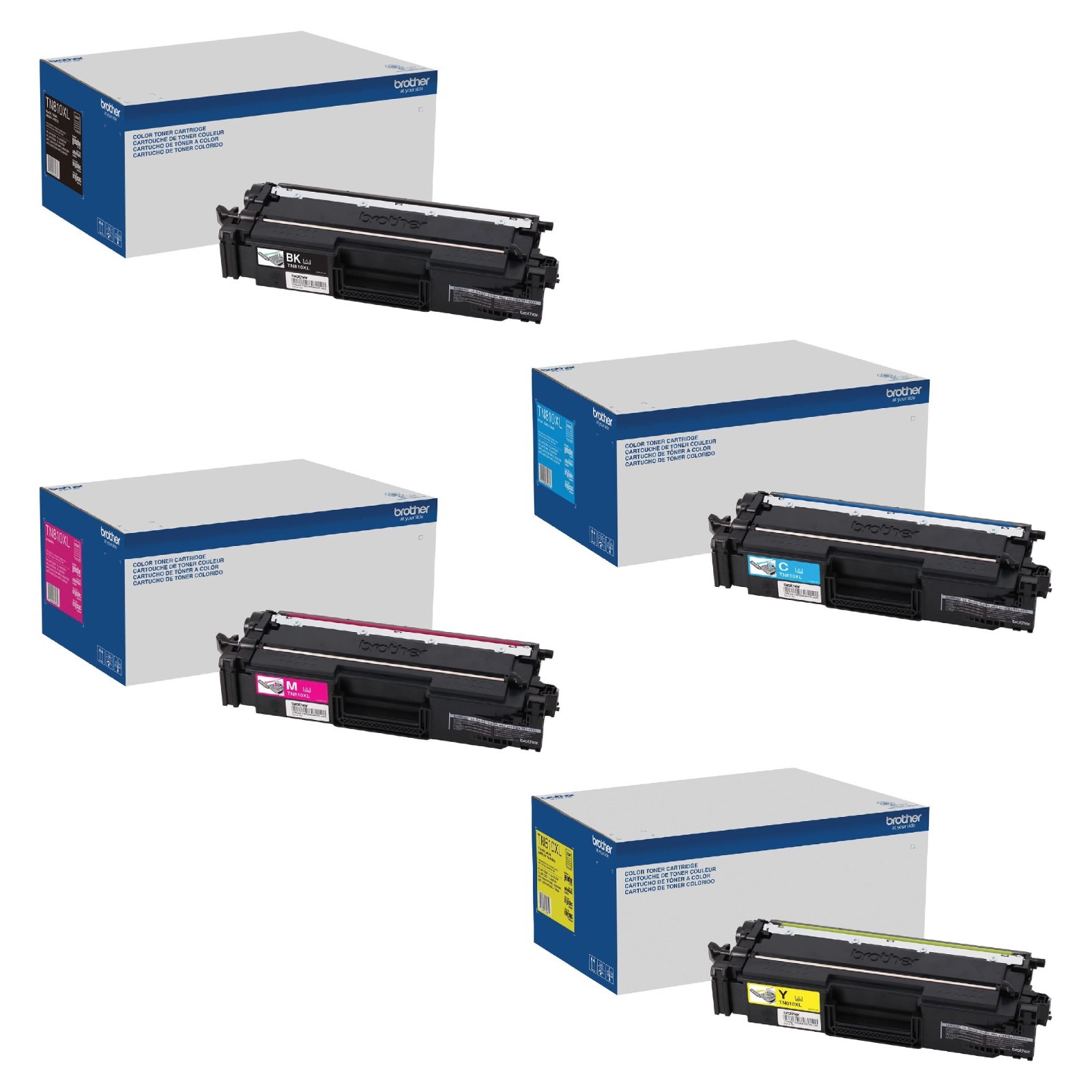 Brother TN810XL High Yield Toner Cartridge Set 4Pack (Black,Cyan,Magenta,Yellow)