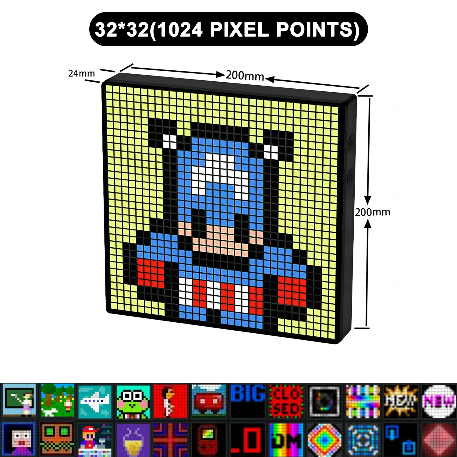 🌈 LED Pixel Display RGB 🎨 Programmable Pixel Art Panel with Bluetooth APP