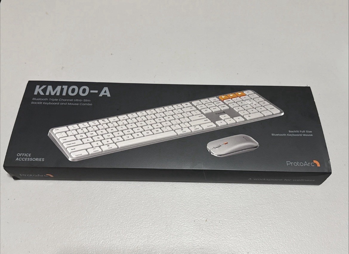 NEW ProtoArc KM100-A Backlit Bluetooth Keyboard and Mouse Combo for Mac