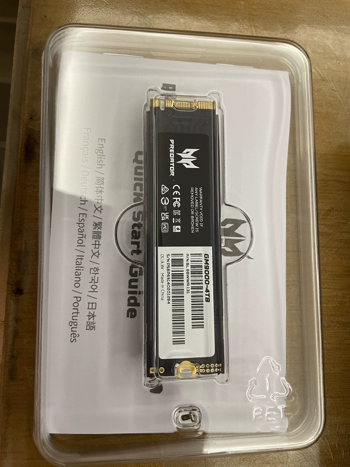 Acer Predator GM9000 4TB PCIe 5.0 NVMe M.2 SSD 14000MB/s Read Gaming SSD
