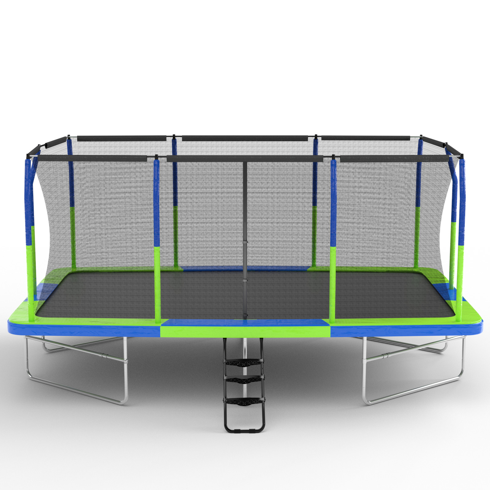 10ft x 17ft Rectangular Trampoline with Safety Enclosure, Blue and Green
