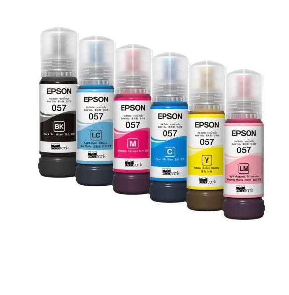 Genuine Epson Ink Bottle 057 6 Color Bundle Pack Set for L8050 L18050 Printer