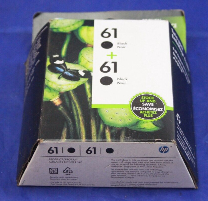 Twin HP 61 Combo Tri-Color Genuine Ink Cartridges exp 2021