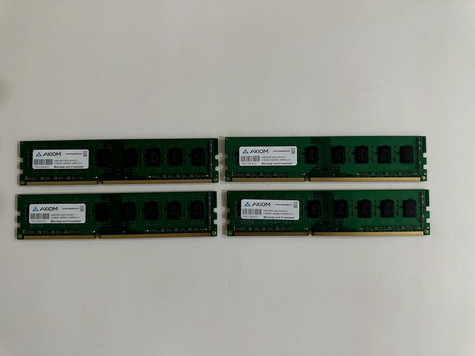LOT of 4 Axiom 16GB (4x4GB) Desktop RAM DDR3 1600 NON-ECC 240 PIN CL11