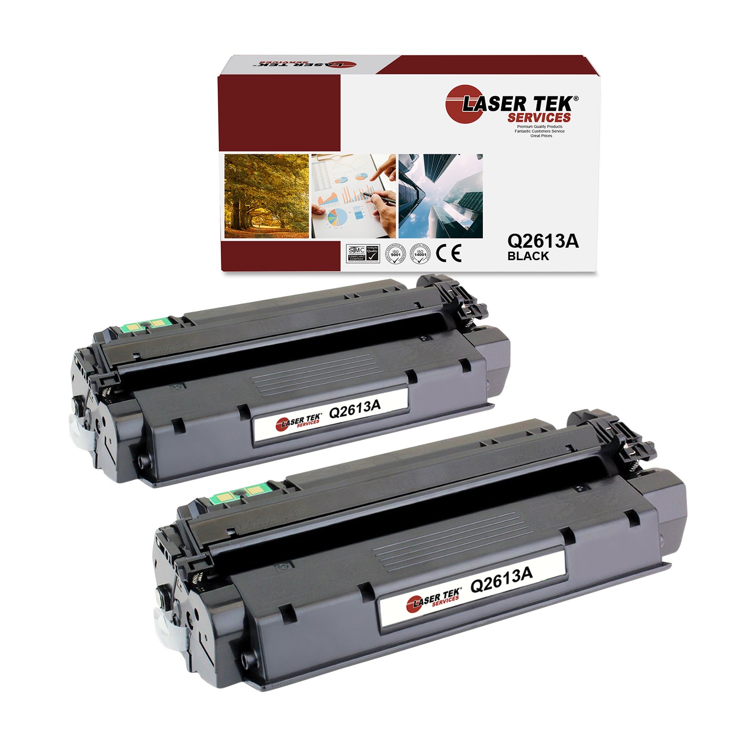 2Pk LTS 13A Q2613A Black Compatible for HP LaserJet 1300 1300n Toner Cartridges