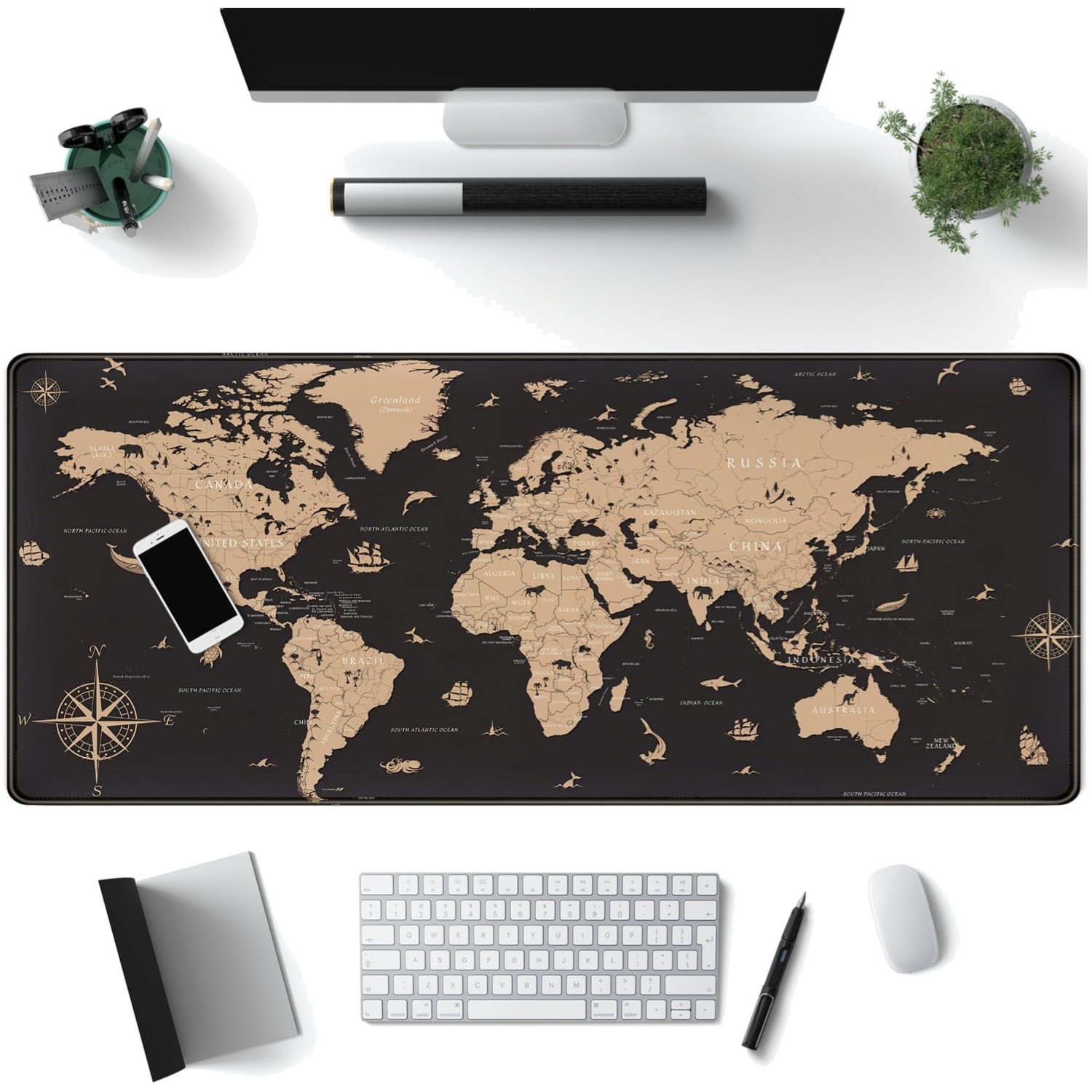 Extra Large Historical World Map Mouse Pad – Non-Slip Gaming Desk Mat 31.5x11.8