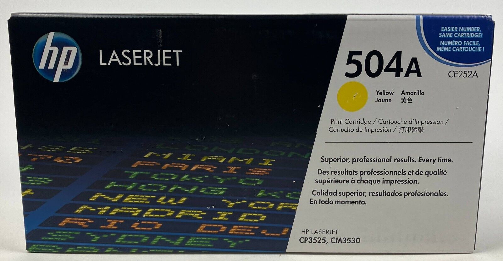 Genuine HP 504A LaserJet Toner Cartridge - Yellow (CE252A) NEW SEALED