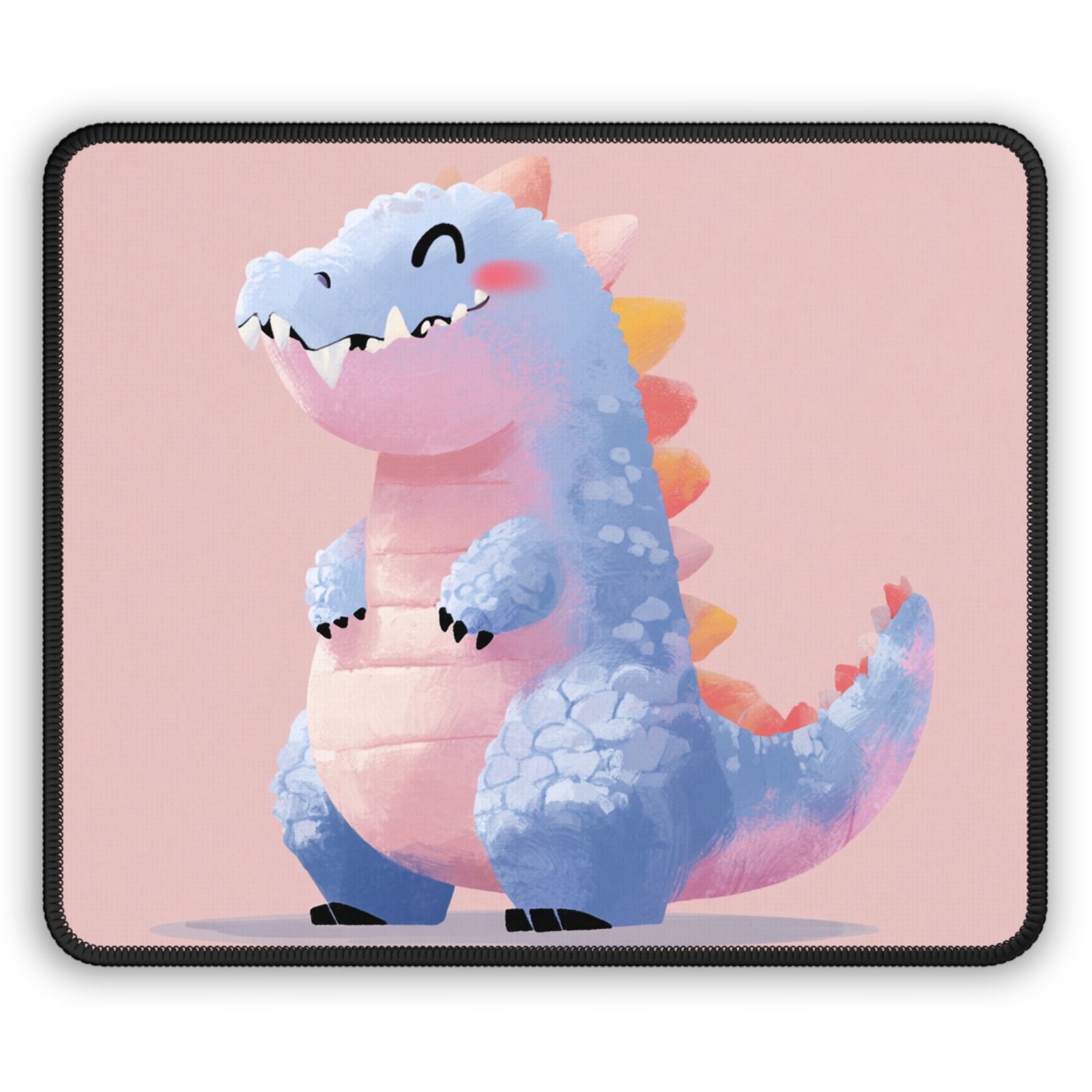 Cute Pastel Dinosaur Gaming Mouse Pad | Pink Cartoon Dino