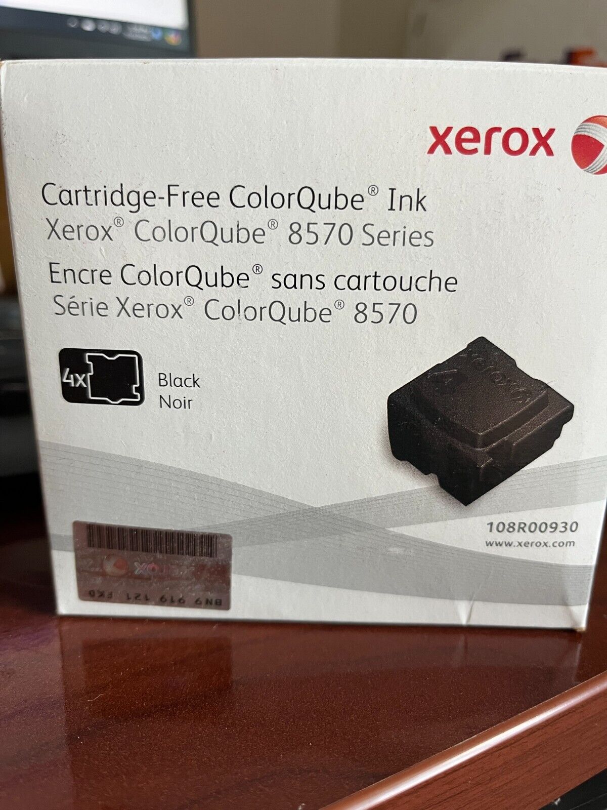 Genuine Xerox 108R00930 ColorQube Black Ink for Xerox 8570 8580 - 4 Cubes New