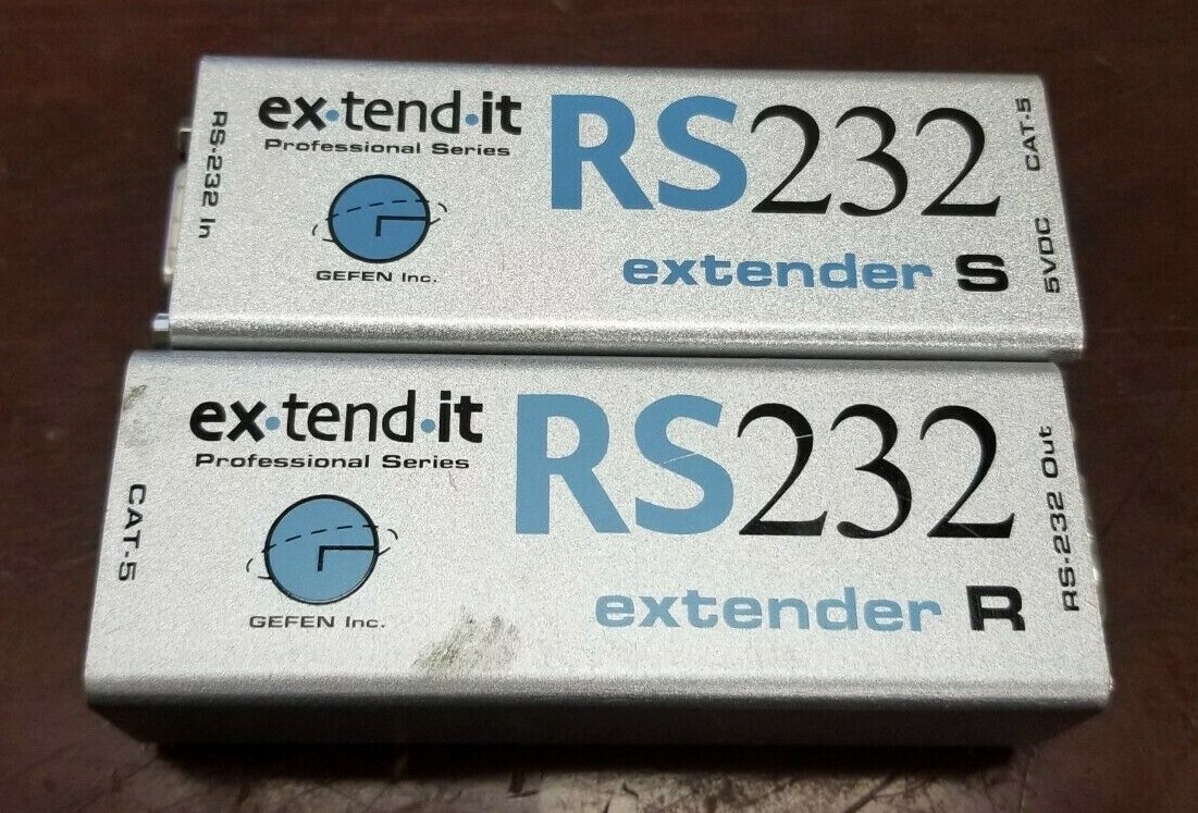 Gefen ex-tend-it RS232 Serial Port Extender EXT-RS232 Sender Receiver Set