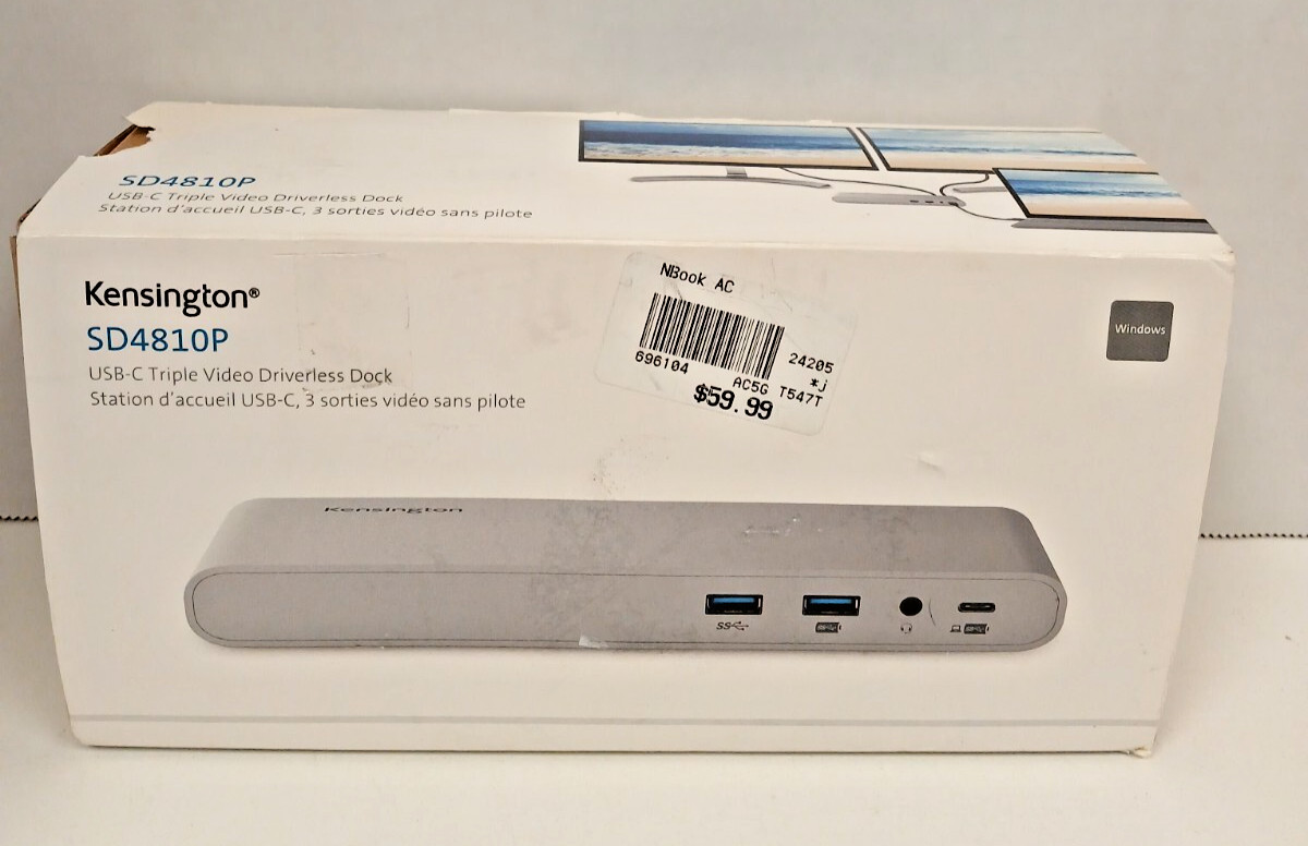 Kensington SD4810P USB-c Triple Video Driverless Dock