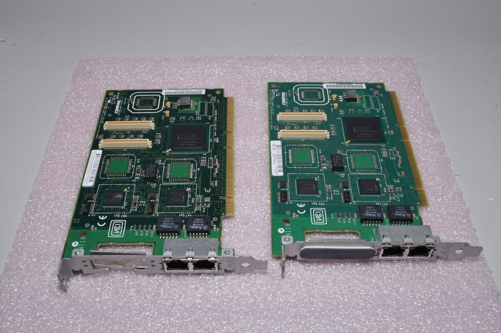 2 Compaq 161105-001 Dual Port 10/100 PCI Network NIC Cards 010555-001 5662