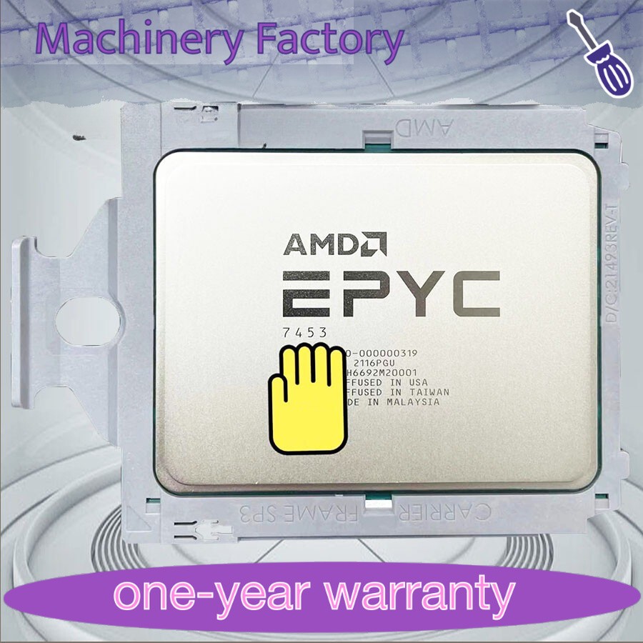 AMD EPYC Milan 7453 28-Core 2.75GHz Server CPU Processor 100-000000319+2U cooler