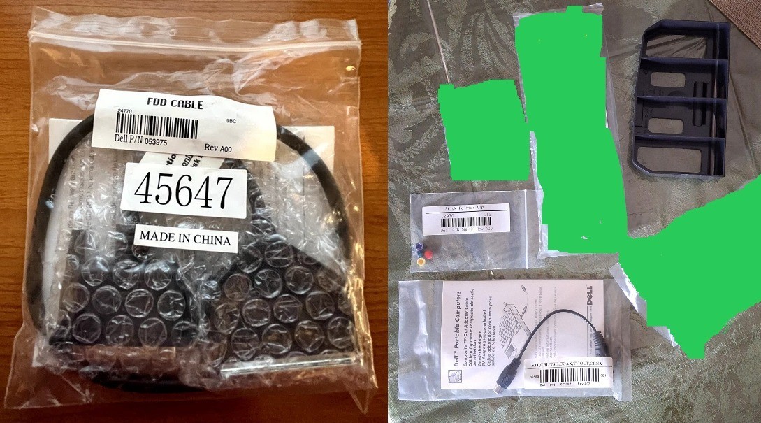 LOT /4 pcs NEW DELL BLACK LAPTOP fit CSeries BAY BLANK-POINTER CAP/4 2 CABLES