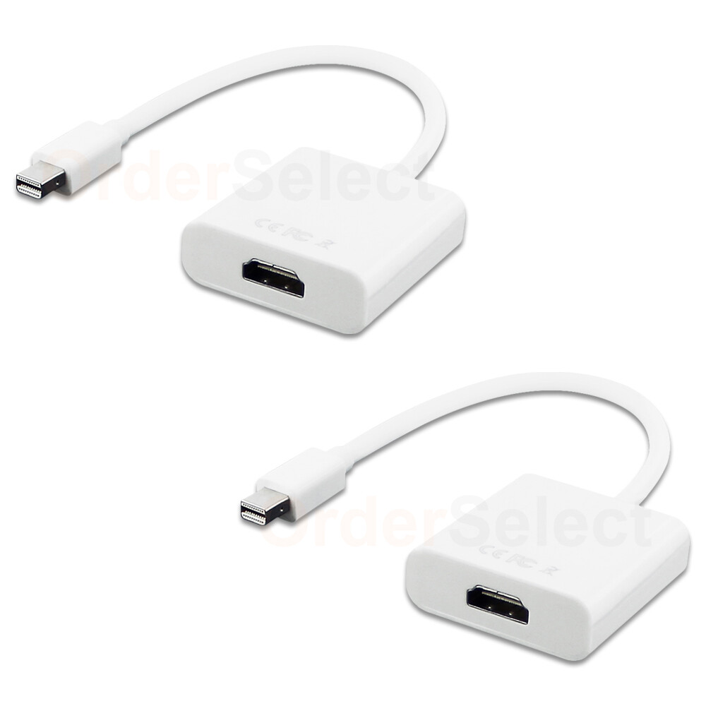 2 Mini Display Port DP Thunderbolt to HDMI Adapter Cable for MacBook Pro Air Mac