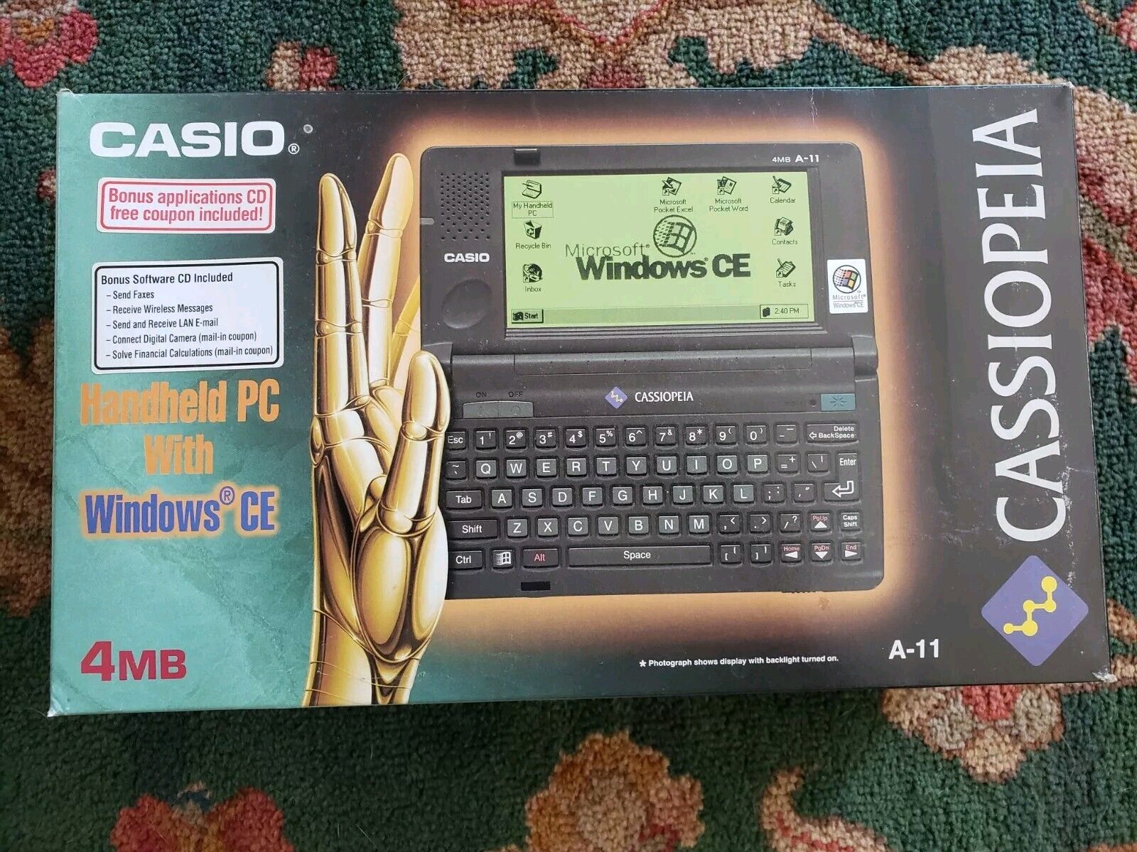 Cassiopeia A-11 PDA  Computer Casio Windows CE Working Original Box Vintage