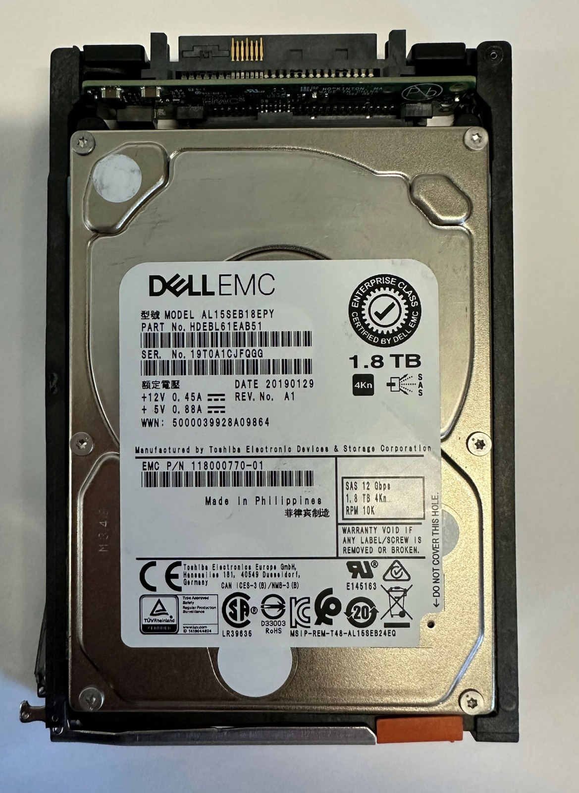 118000770-01 - EMC 1.8TB 10K RPM SAS 2.5" HDD for Unity 300, 400, 500, and 60...