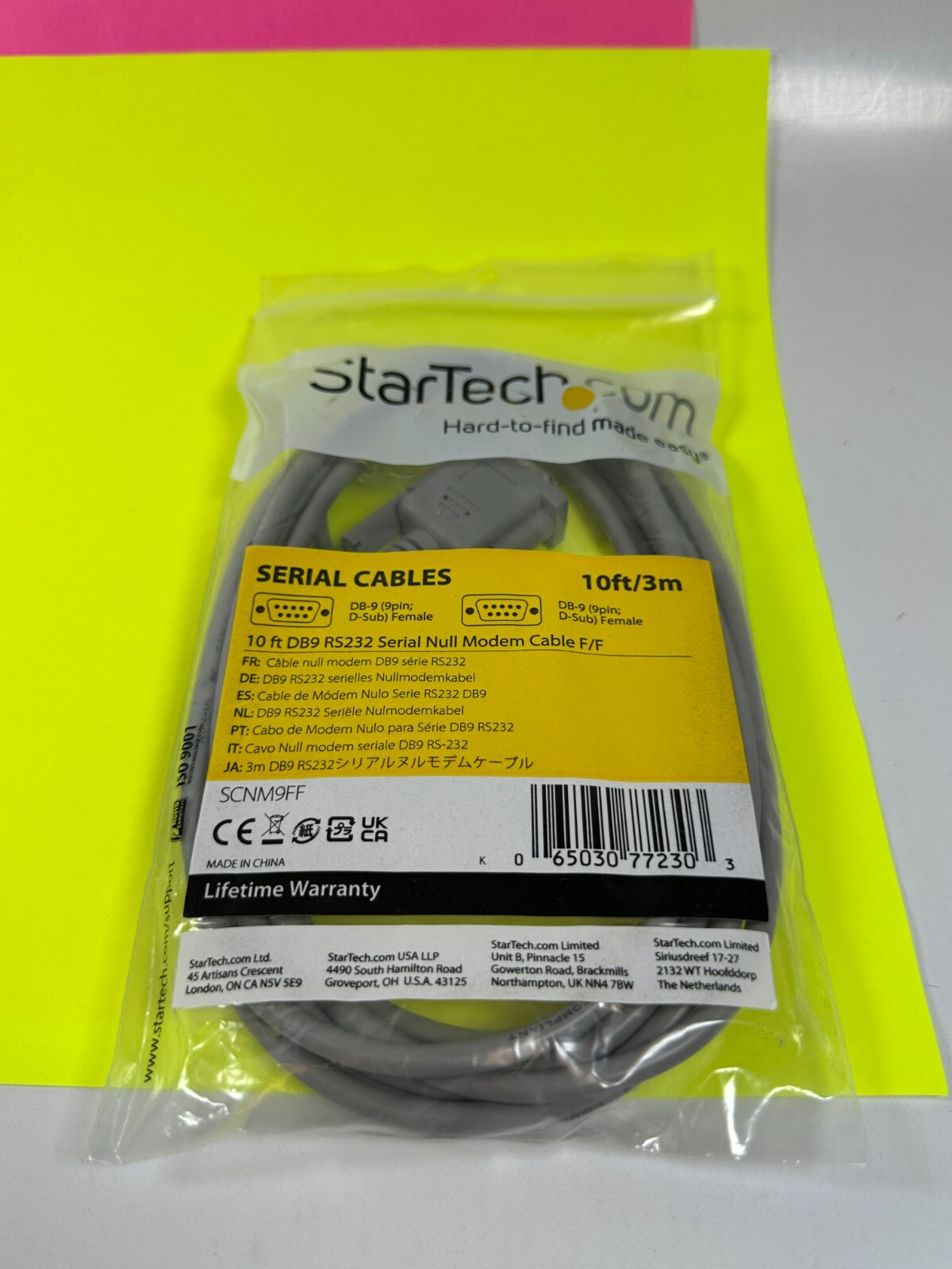StarTech.Com SCNM9FF Serial Modem Cable 10ft. DB9 Female RS232 - NEW Fast Ship