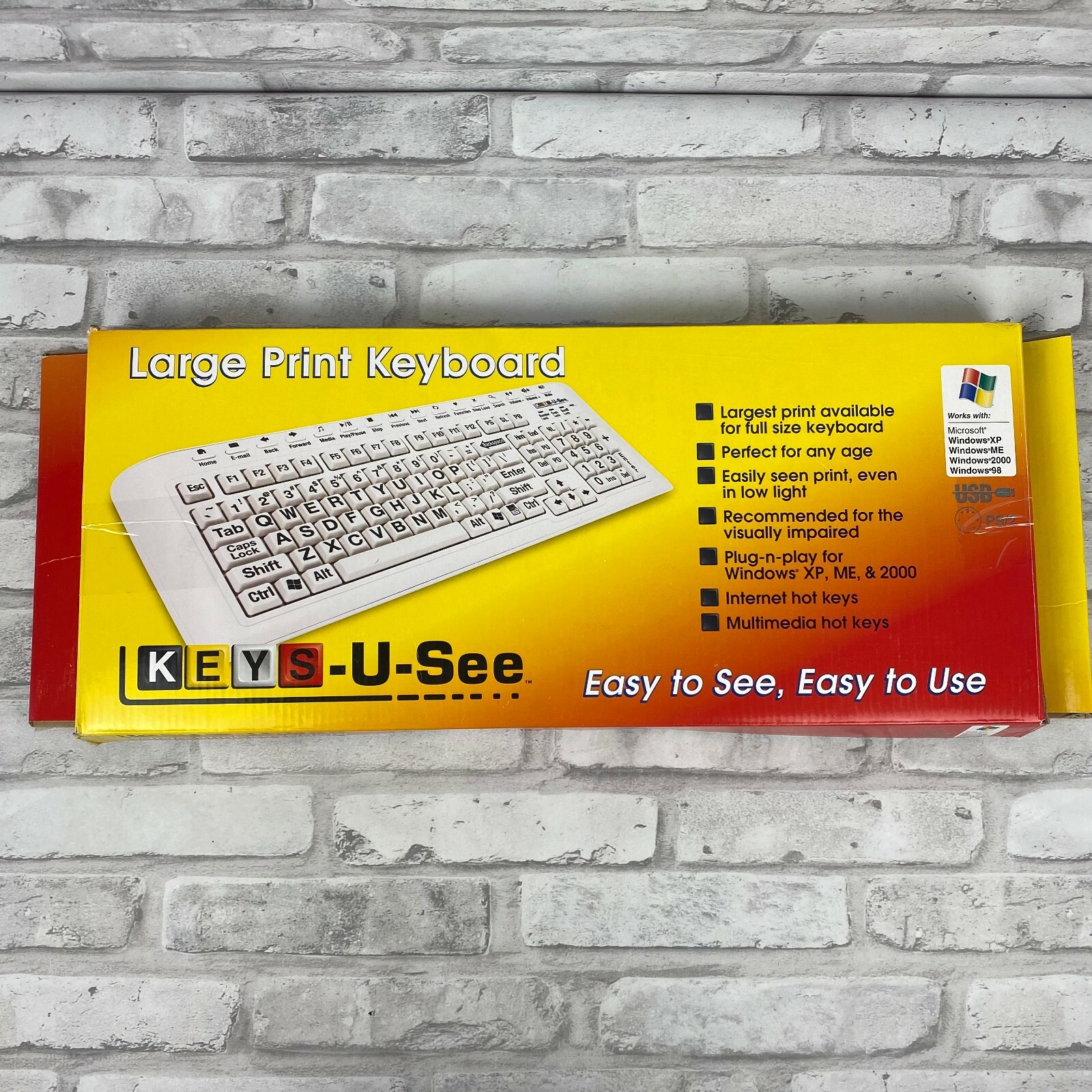 Keys U See Keyboard Large Print Wired Keyboard -- Untested