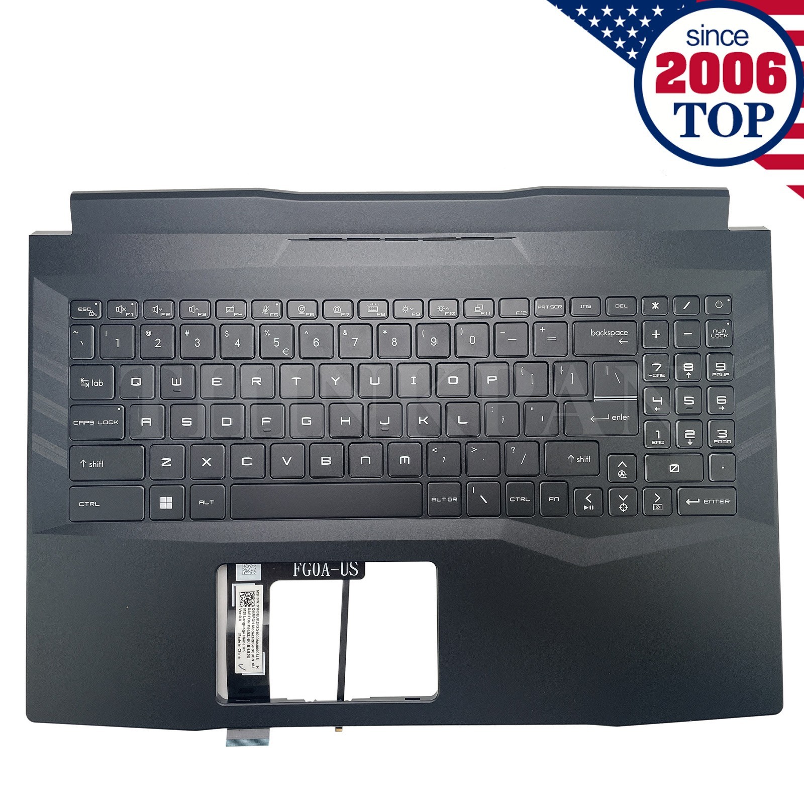 New Palmrest Backlit Keyboard For MSI Pulse GL66 MS-1581 11UGK 307581C221 US