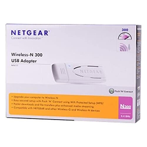 NEW - NetGear Wireless-N300 USB WiFi Adapter Model WN111 (300Mbps) B,G,N USB 2.0