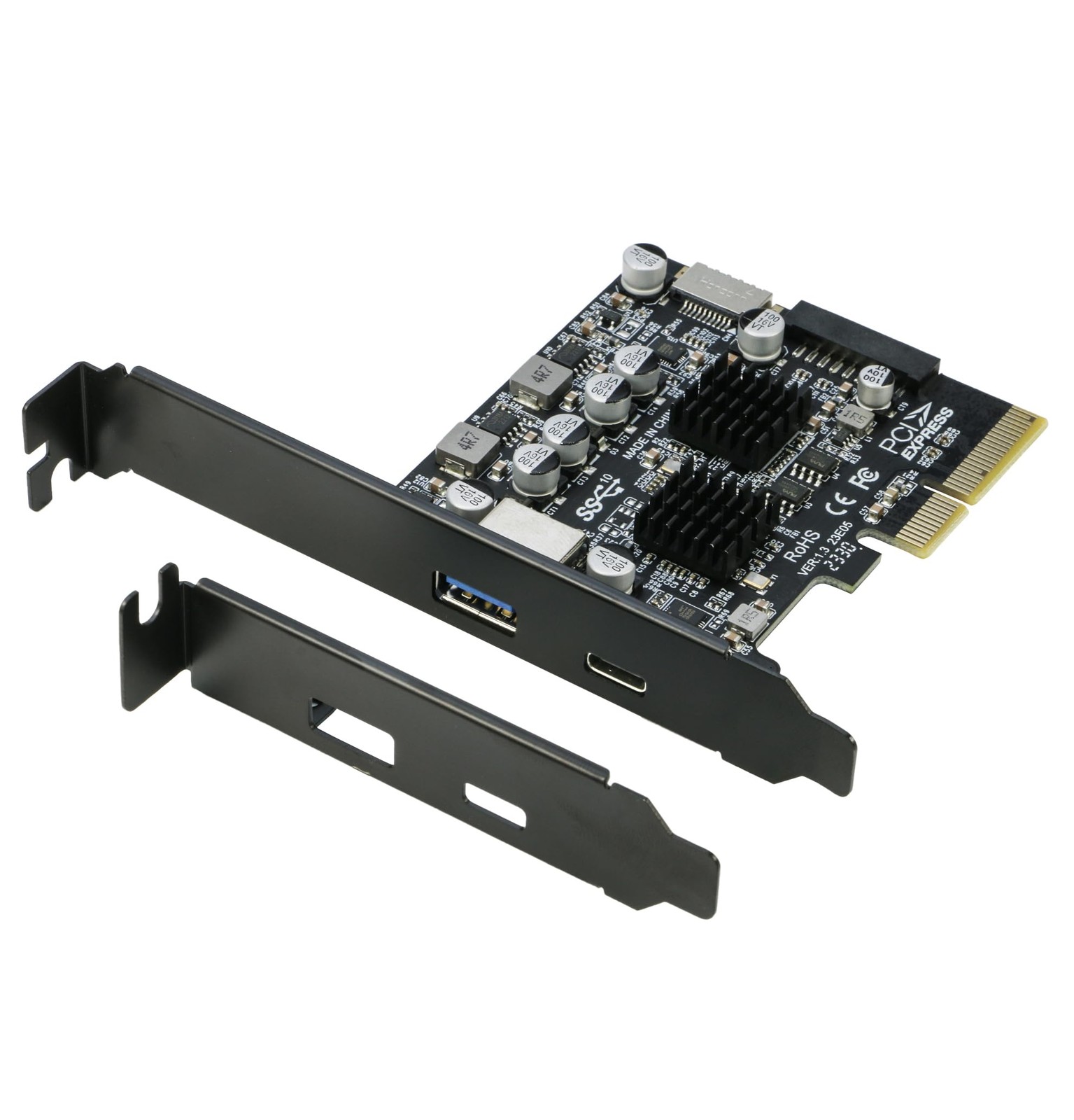 USB 3.1 PCIe Card PCIe 3.0 x4 To USB3.2 Gen2 10Gbps Adapter 20Pin TypeE