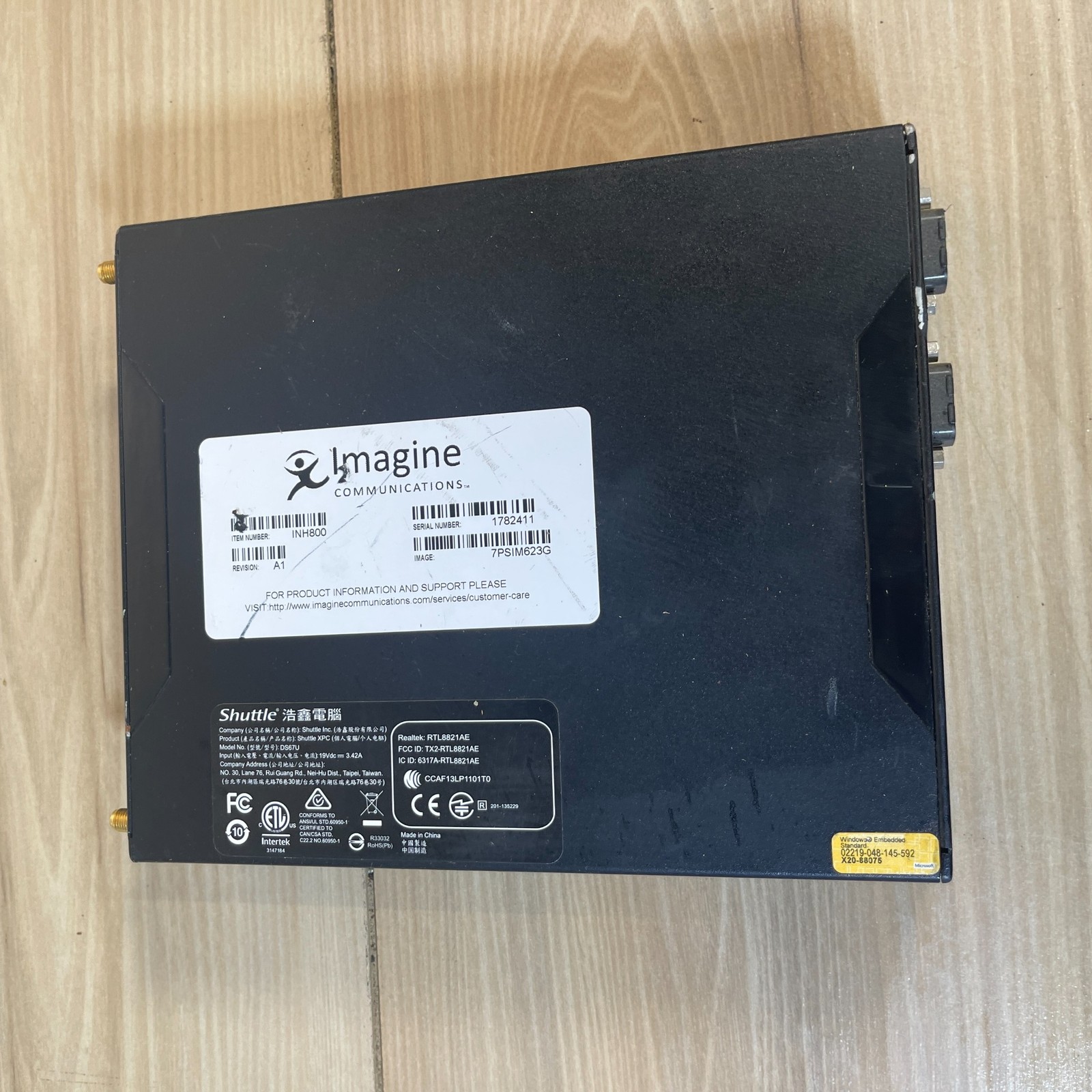 Shuttle DS67U Fanless Slim PC Intel Celeron Dual Video Output Wi-Fi 4K Ultra HD
