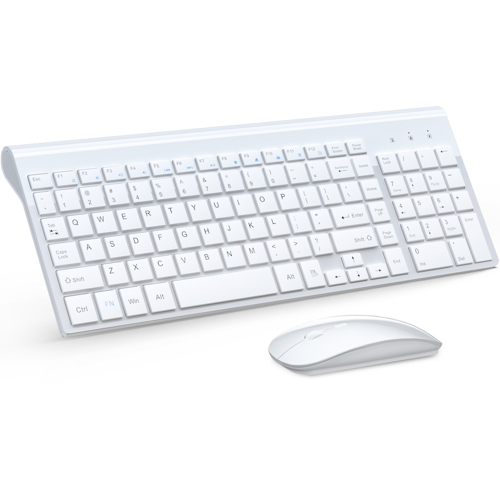 Ultra Slim Wireless Keyboard and Mouse Combo, Silent Compact Keyboard Mouse Set