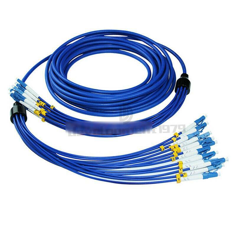 Indoor Armored Fiber Cable LC-LC 12 Strand SM 9/125 Fiber Optical Patch Cord 10M