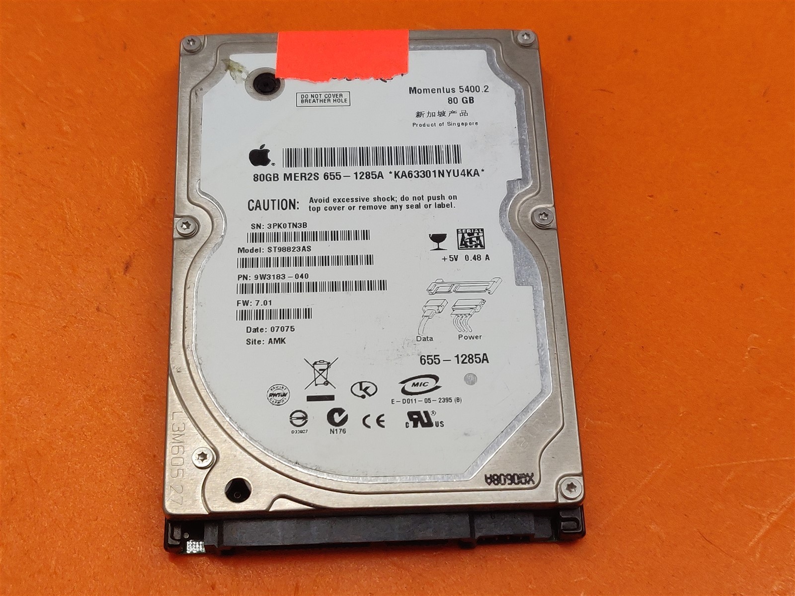 ⭐️⭐️⭐️⭐️⭐️ *AS IS* HDD Hard Drive SATA Laptop 2.5" Seagate Apple ST98823AS 80GB