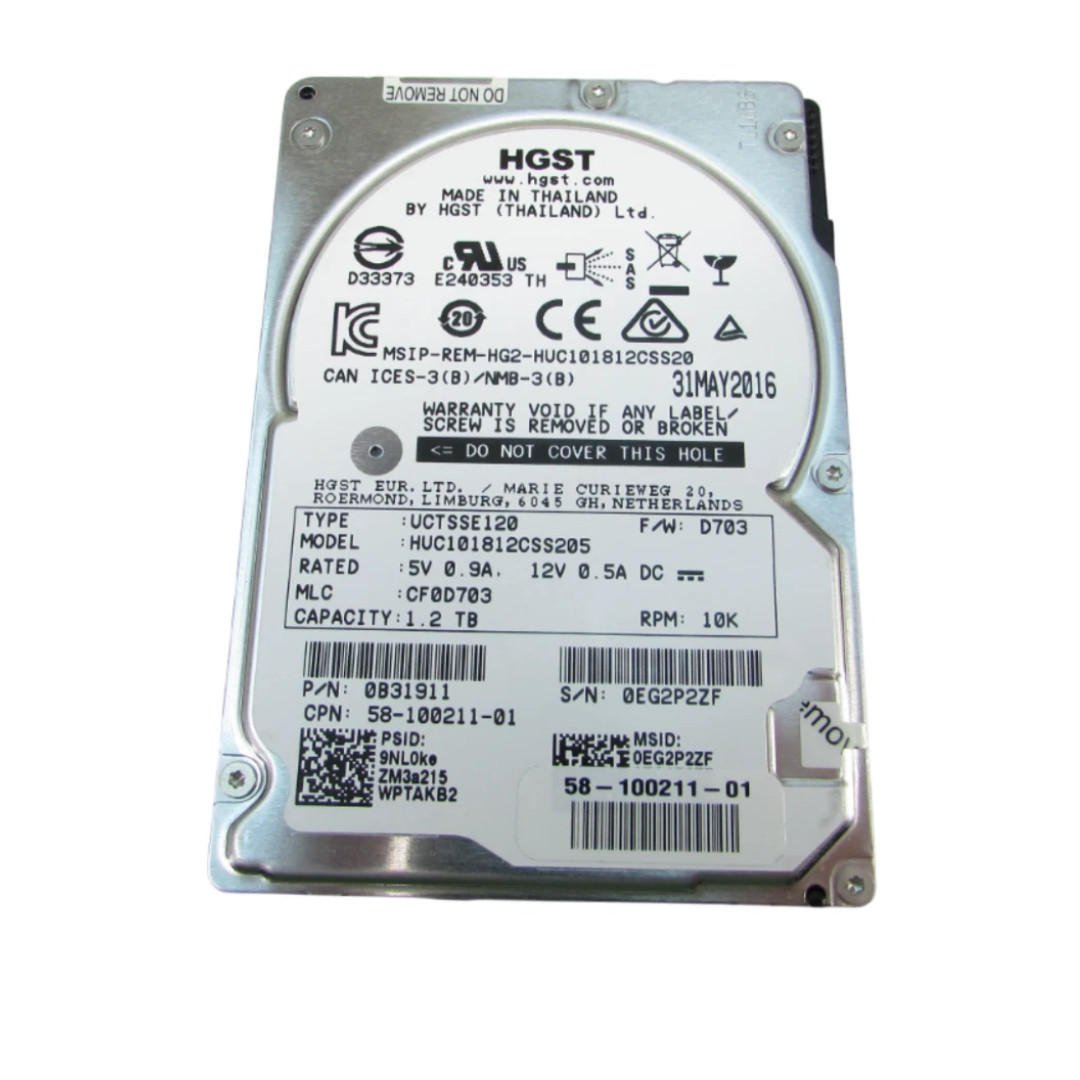 HGST C10K1800 1.2TB 10K 12Gb/s SFF 2.5" SAS Enterprise HDD HUC101812CSS205