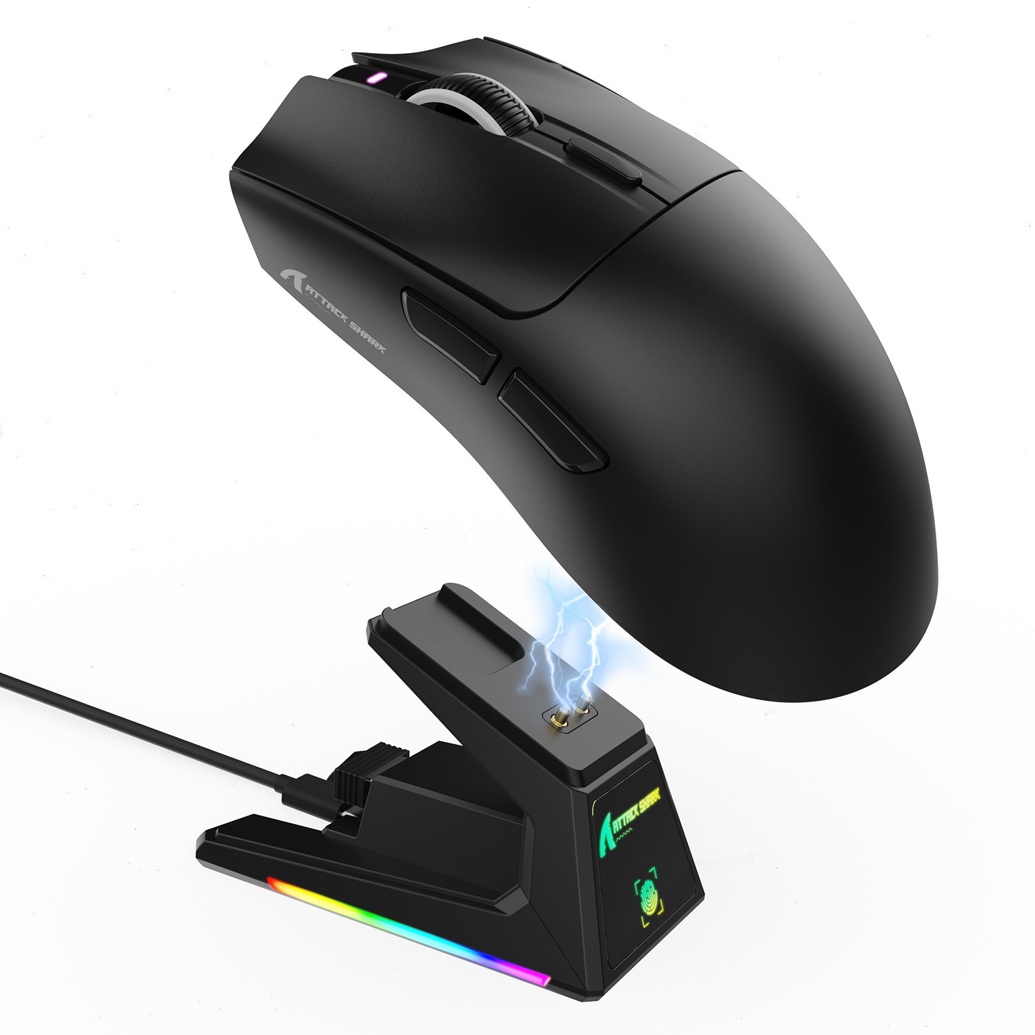 Attack Shark X1 Tri-mode Gaming Mouse RGB Touchpad Charging Dock 53g Ultra Light