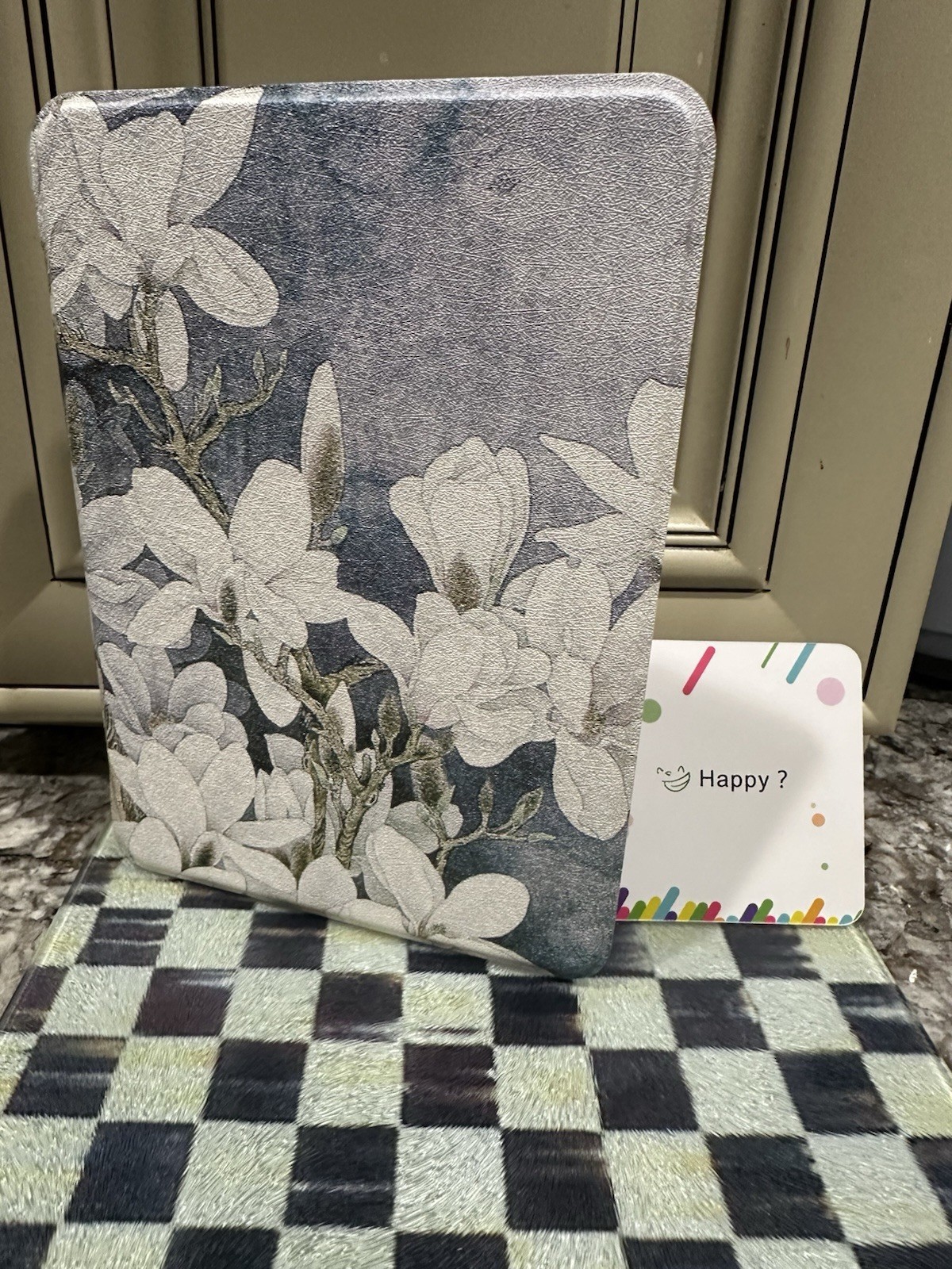 WALNEW Folding Folio Case for Kindle Paperwhite 6.8" Stand Gray Floral