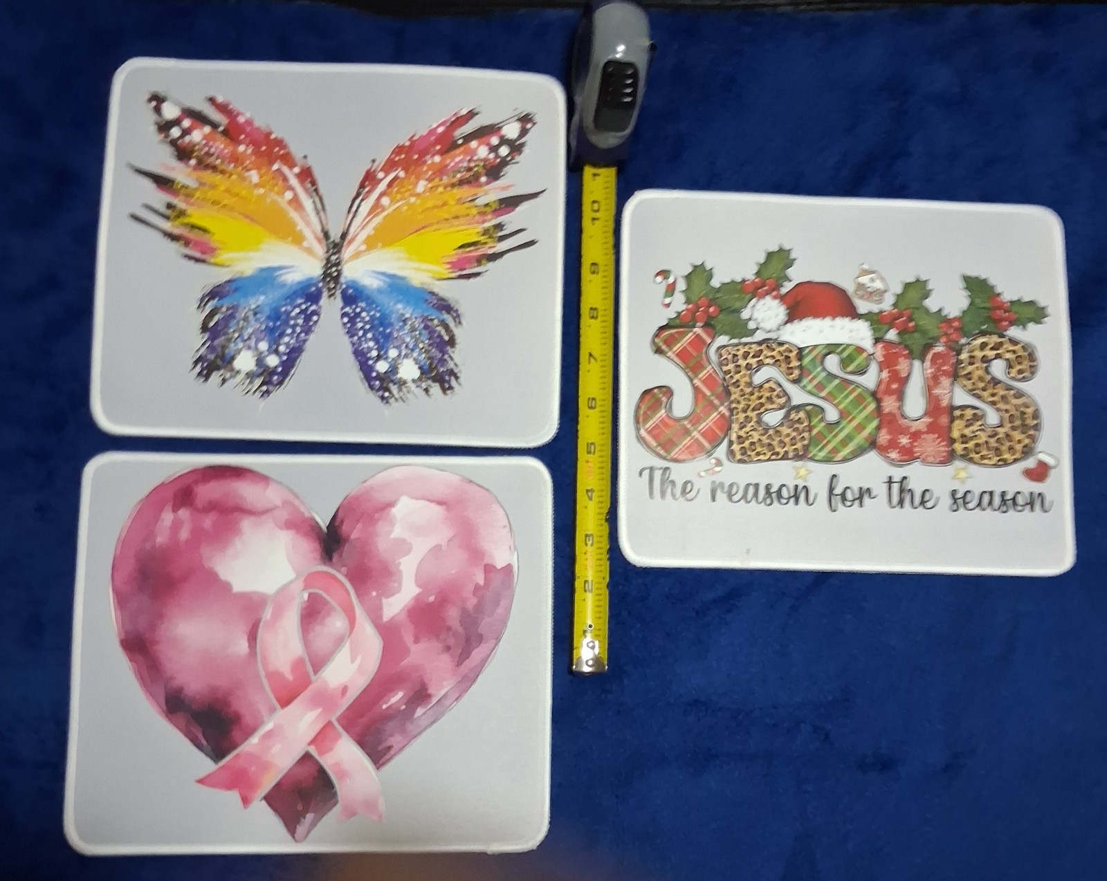 Computer Mouse Pads set of 3. Crafted With Heat Transfers. Selling Together