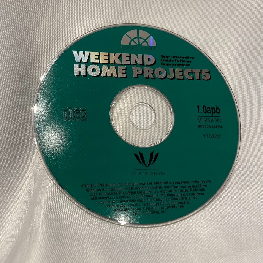 Hometime Weekend Home Projects on CD-ROM (Windows, Loose, Untested)