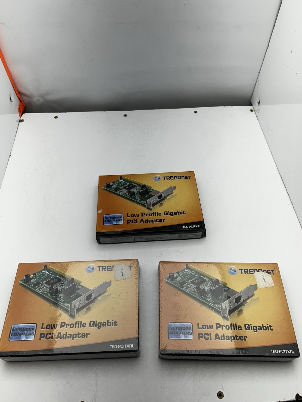 LOT OF 3 TRENDnet TEG-PCITXRL Low Profile Gigabit PCI Adapter. Unopened sealed