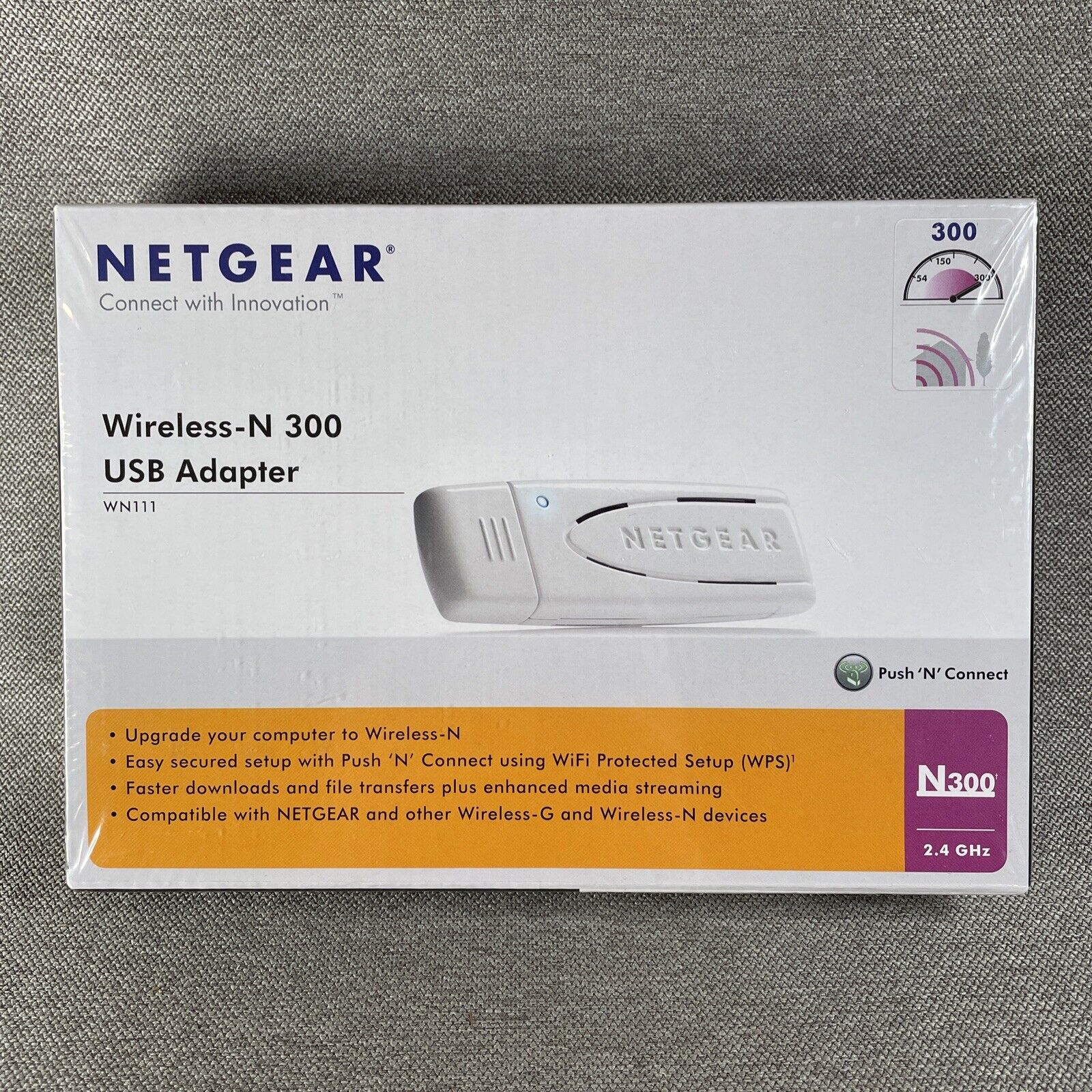 NEW NetGear Wireless-N300 USB WiFi Adapter Model WN111 (300Mbps) 2.4 GHz