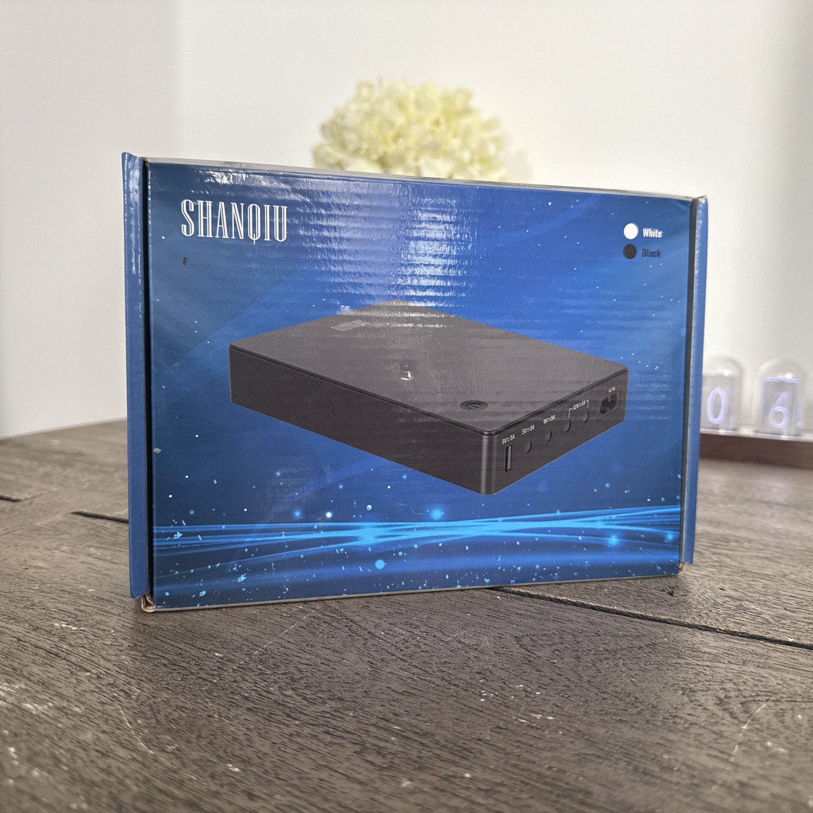 Shanqiu Mini UPS Battery Backup Uninterruptible Power 37Wh-DC 10000mAh, Black