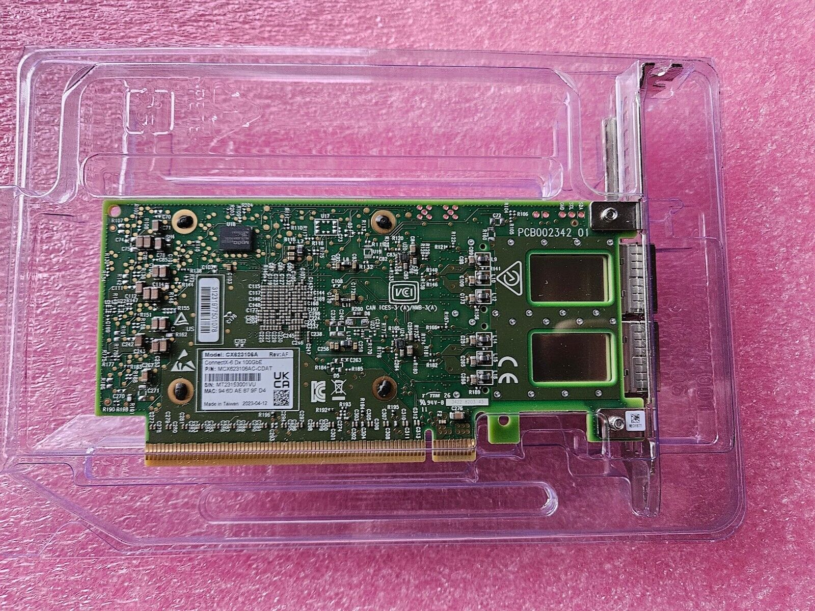 Mellanox MCX623106AC-CDAT ConnectX-6 DX Dual Port 100Gb Ethernet Adapter Card