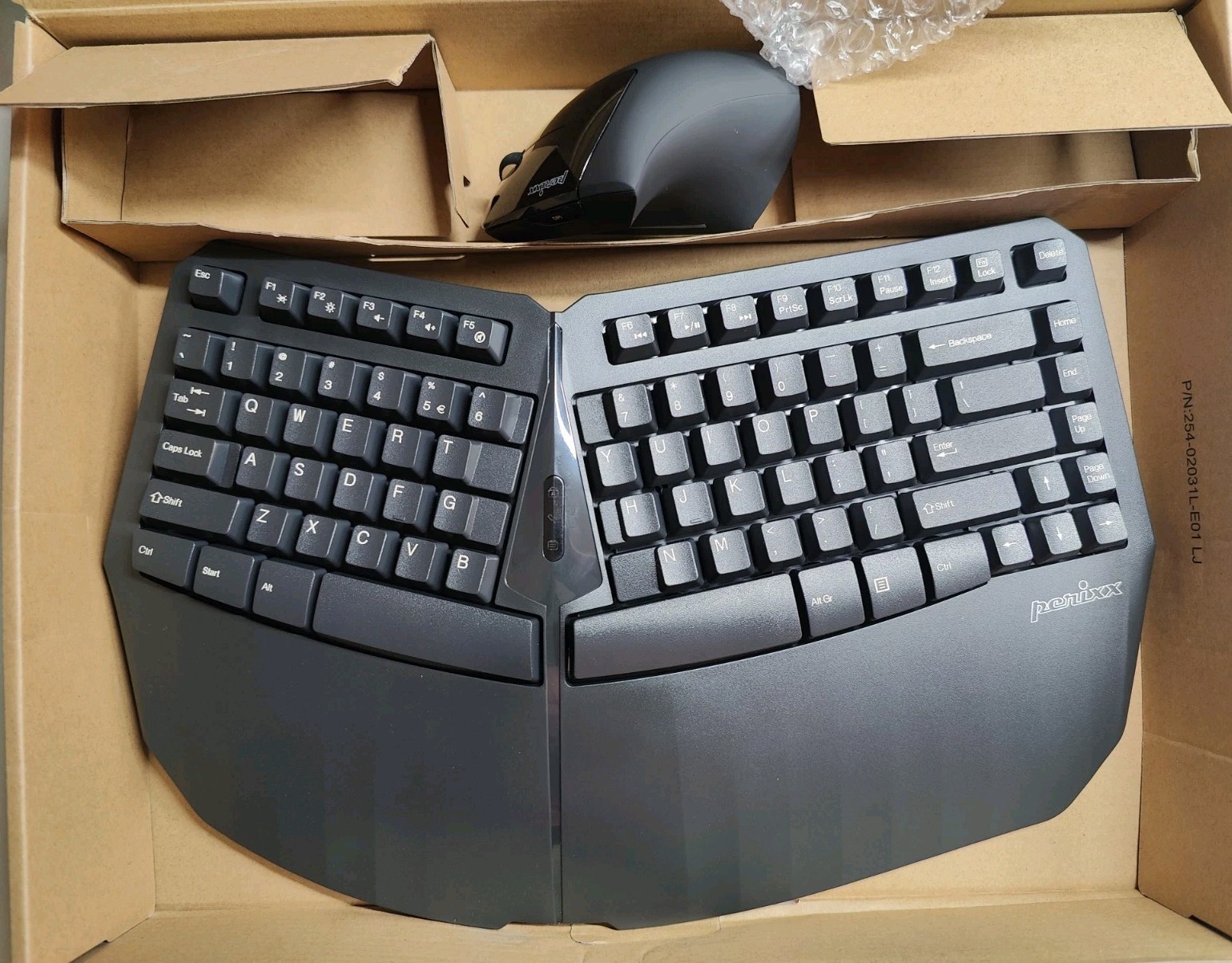 PERIDUO-813B US, Wireless Ergonomic Compact Keyboard & Vertical Mouse Bundle