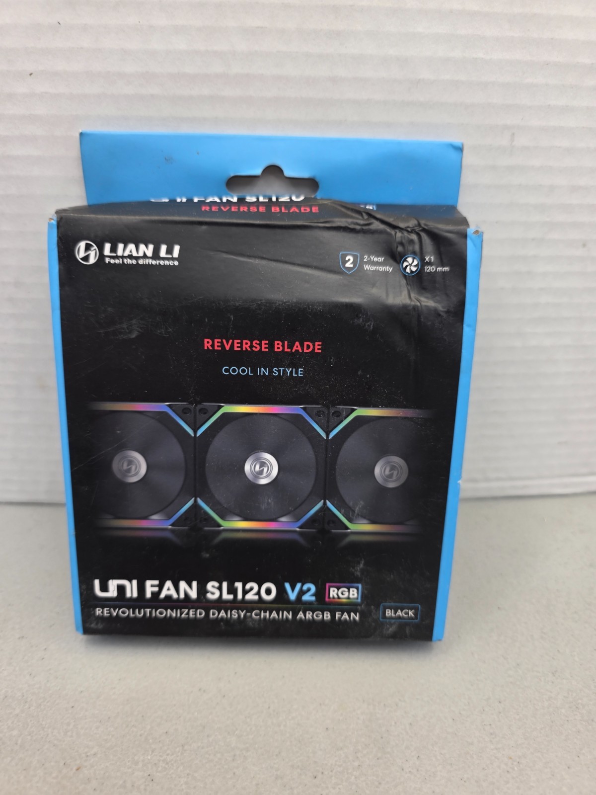 Lian Li UNI FAN SL120 V2 RGB 120mm Black ARGB PC Case Fan w/ Cables & Box