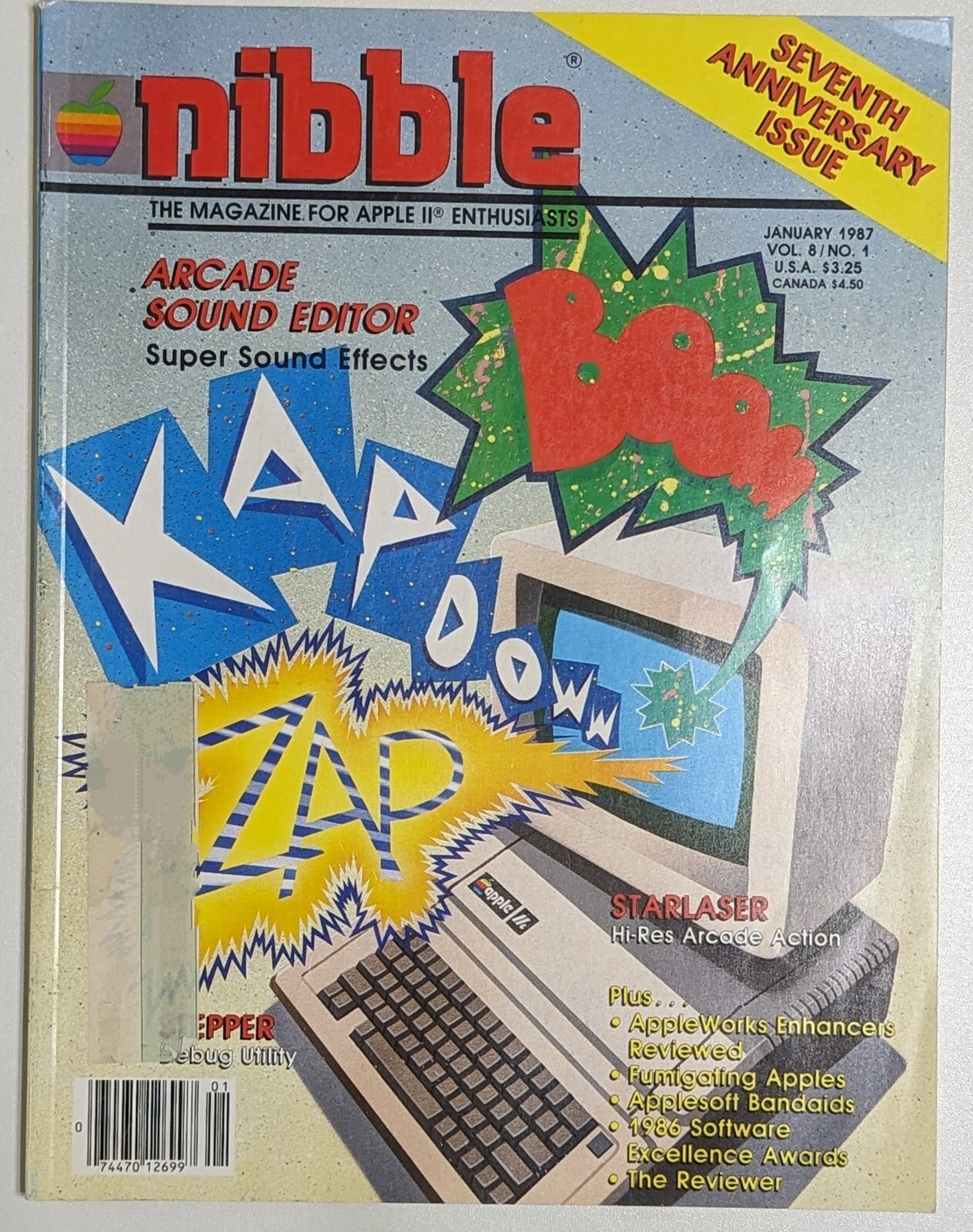 Vtg. Nibble Magazine January 1987 7th Anniversary Issue Arcade Sound Editor MINT