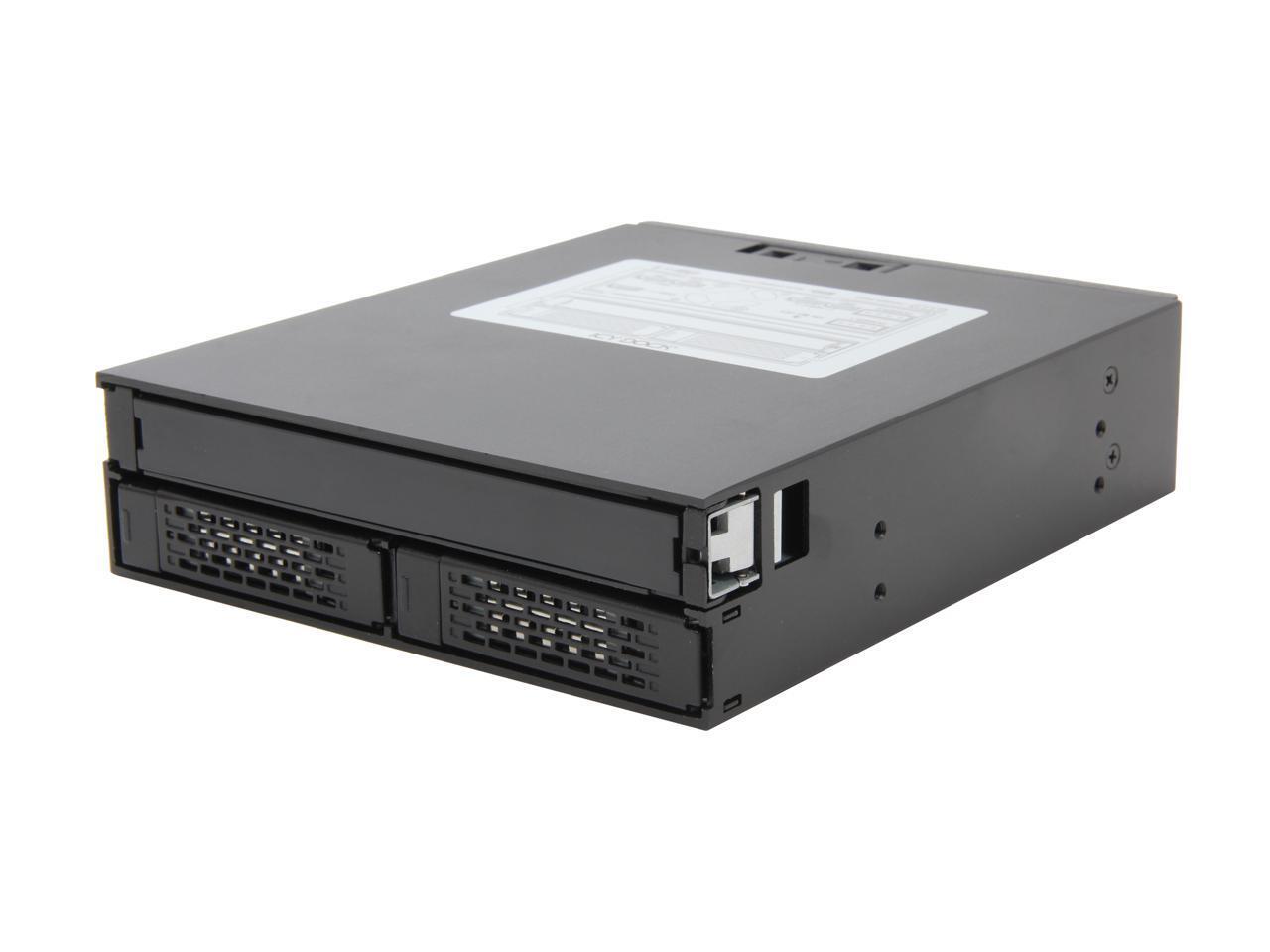 ICY DOCK 2 Bay 2.5 HDD SSD Hot Swap Backplane Cage Mobile Rack with Slim ODD Tra