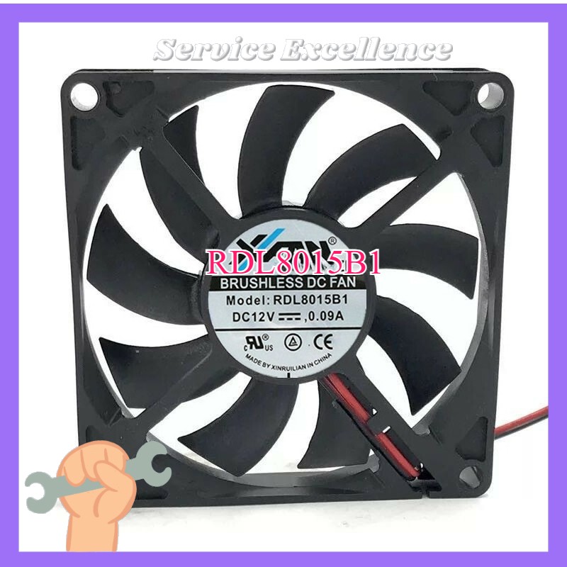 XINRUILIAN RDL8015B1 80*80*15MM8CM 80mm 12V 0.09A 2Pin Cooling Fan Fast Shipping