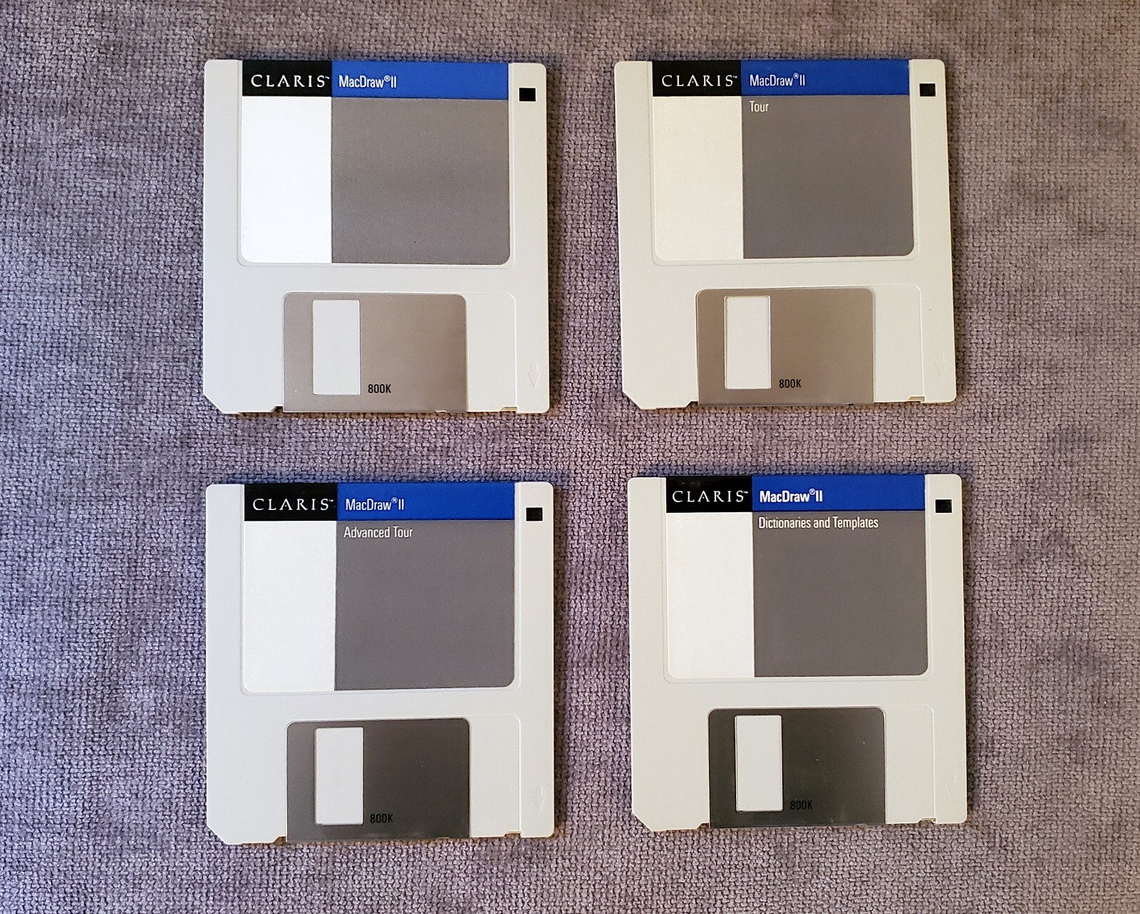 Vintage 1988 Claris MacDraw II Software Disks for Apple Macintosh Mac, Working