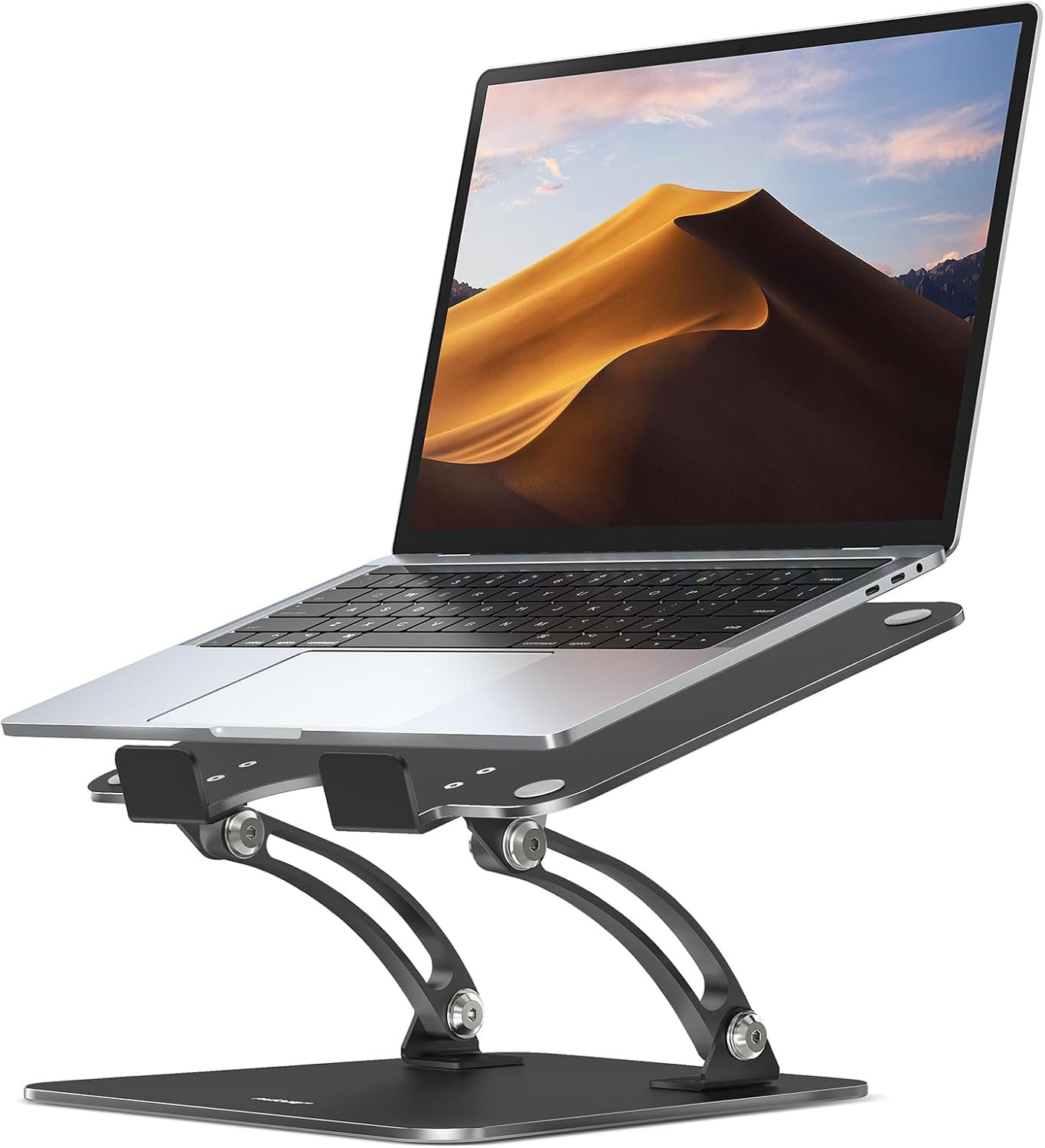 Fully Adjustable Laptop Stand for Desk, Dual Foldable Computer Riser