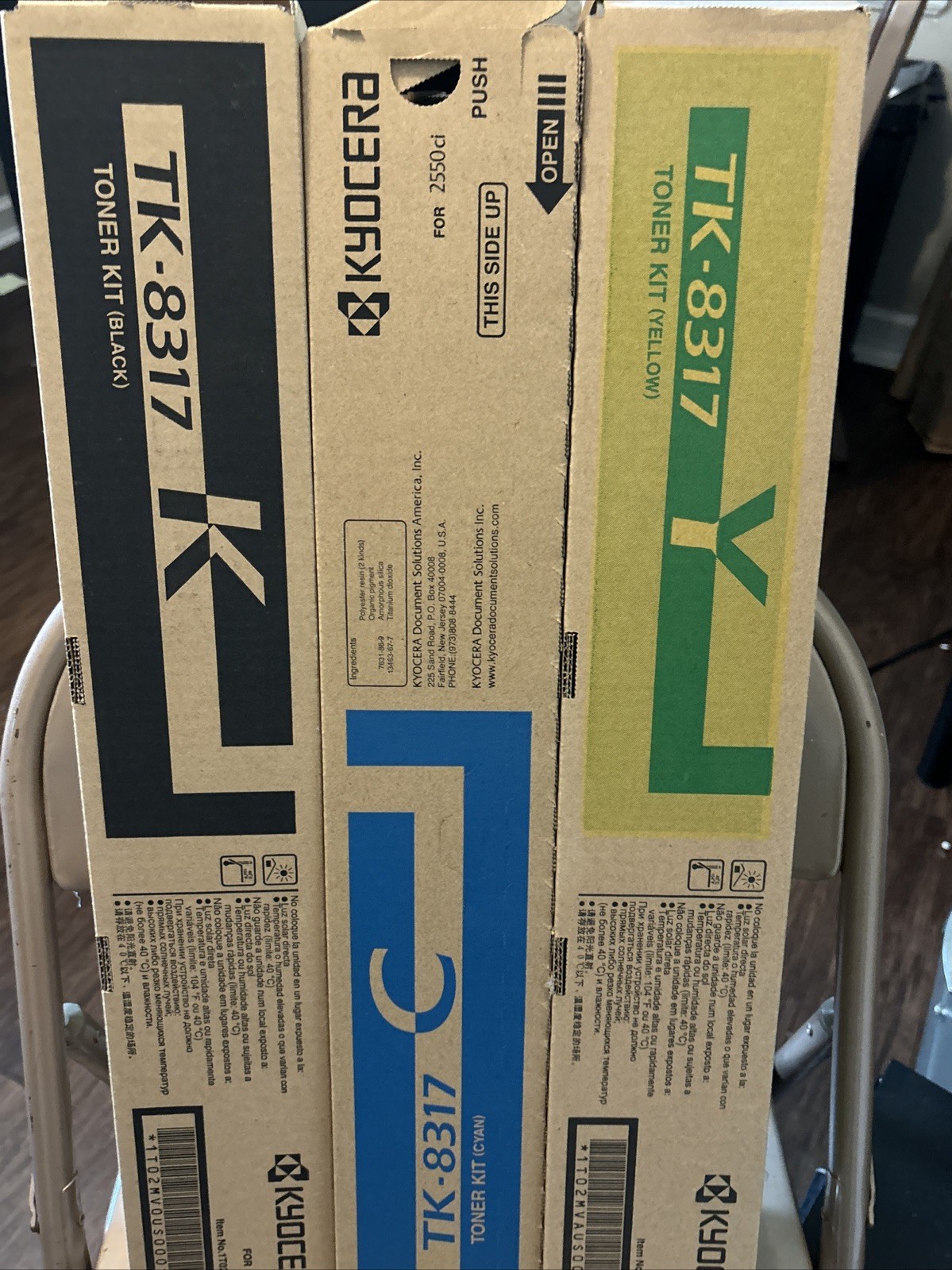 TK-8317 Kyocera Toner Kits Cartridges Only Open Box New Black Cyan Yellow