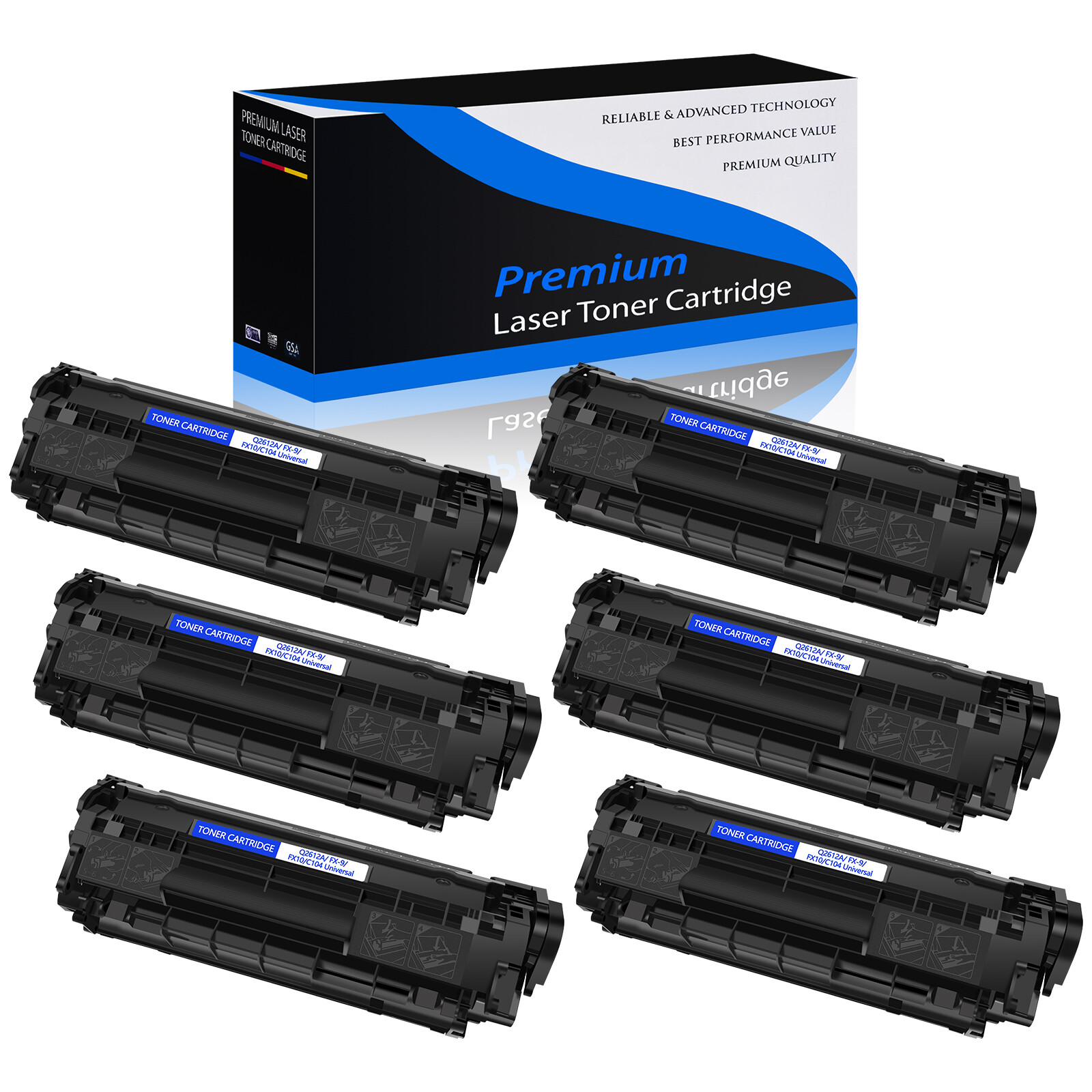 6PK CRG104 FX9 FX10 Toner Cartridge For Canon ImageClass MF4350d MF4370dn MF4690